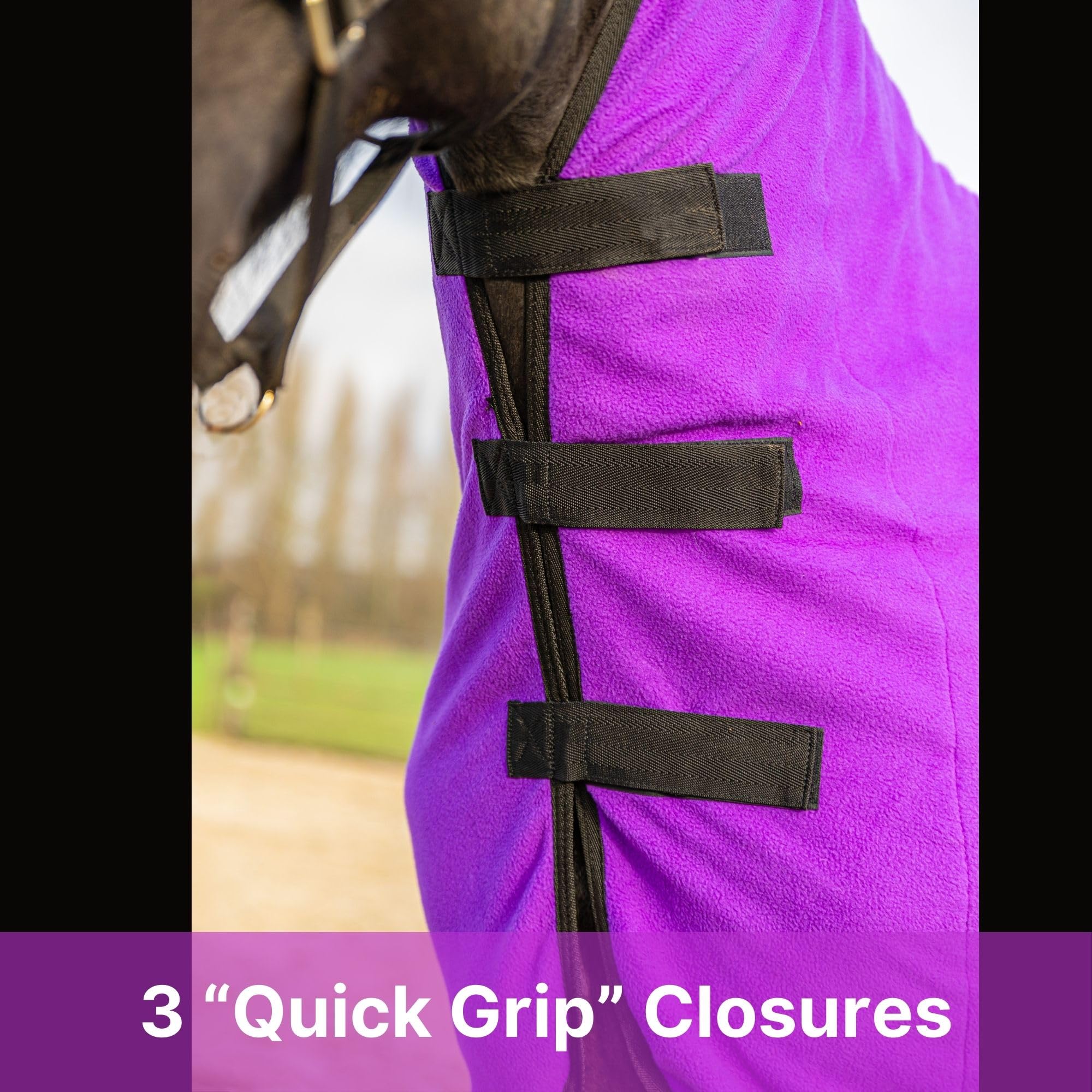 Resistance Long Lasting & Warm Soft Fleece Contour Cooler For Horse (X-Large (80''-82''), Purple)