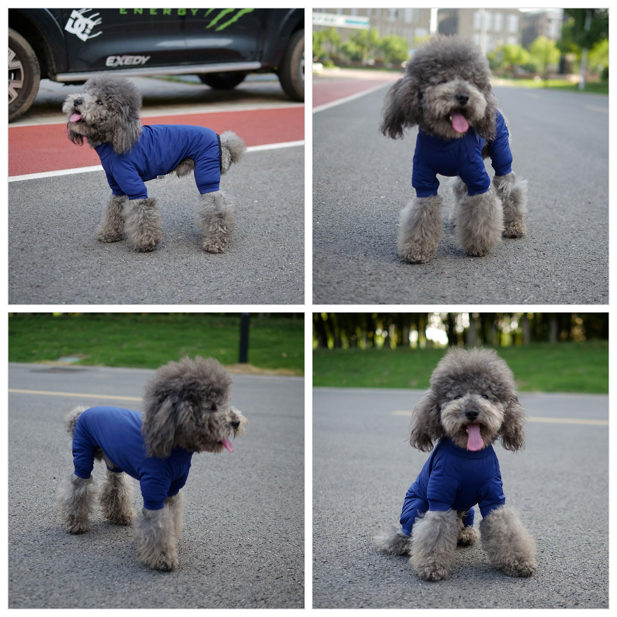 Lovelonglong Dog Jumpsuit With Uv Protection And Quick-Dry Fabric For Spring Summer Pet Pajamas Navy Blue L