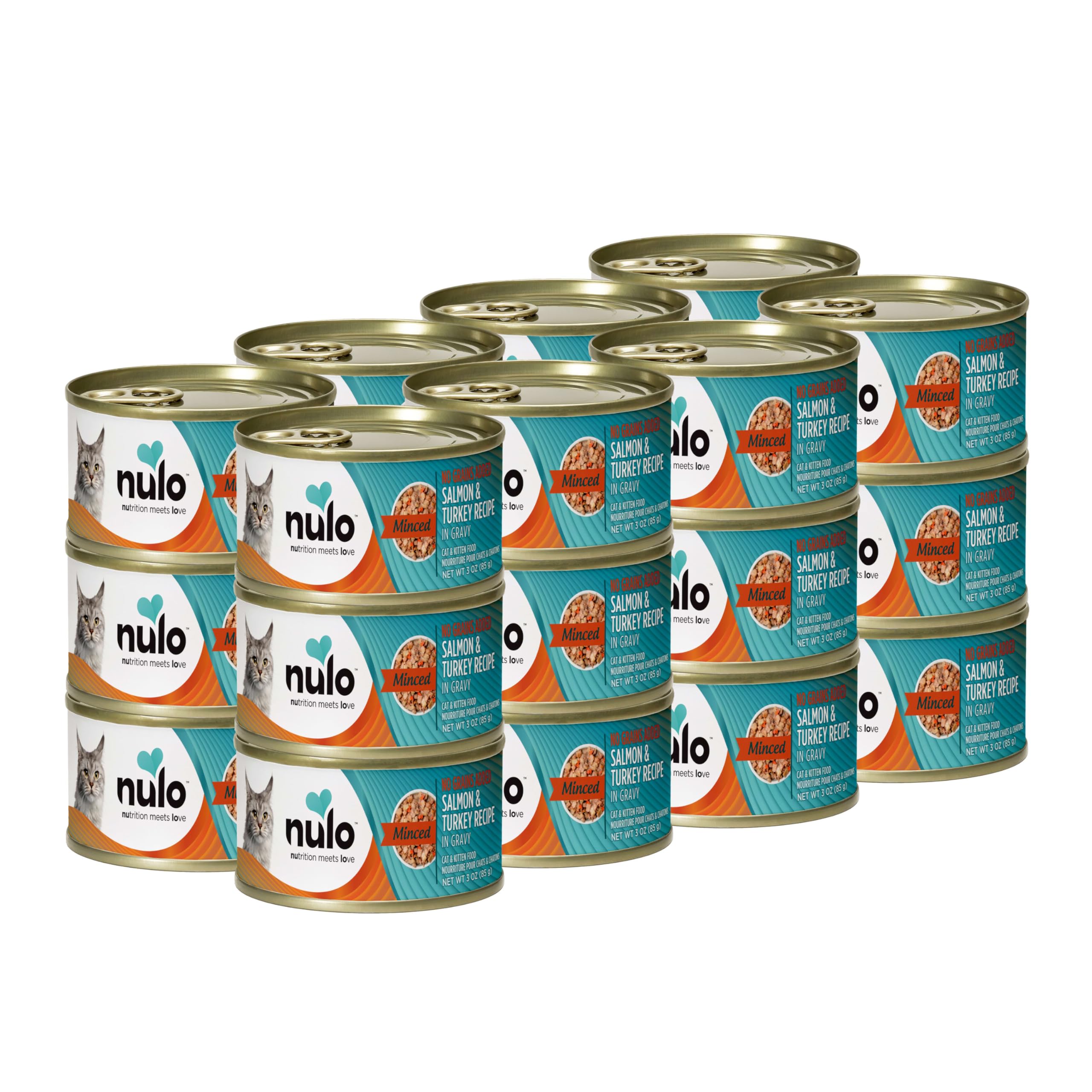 Nulo Salmon & Turkey Minced Wet Canned Cat Food, 3 Ounce (Pack of 24)