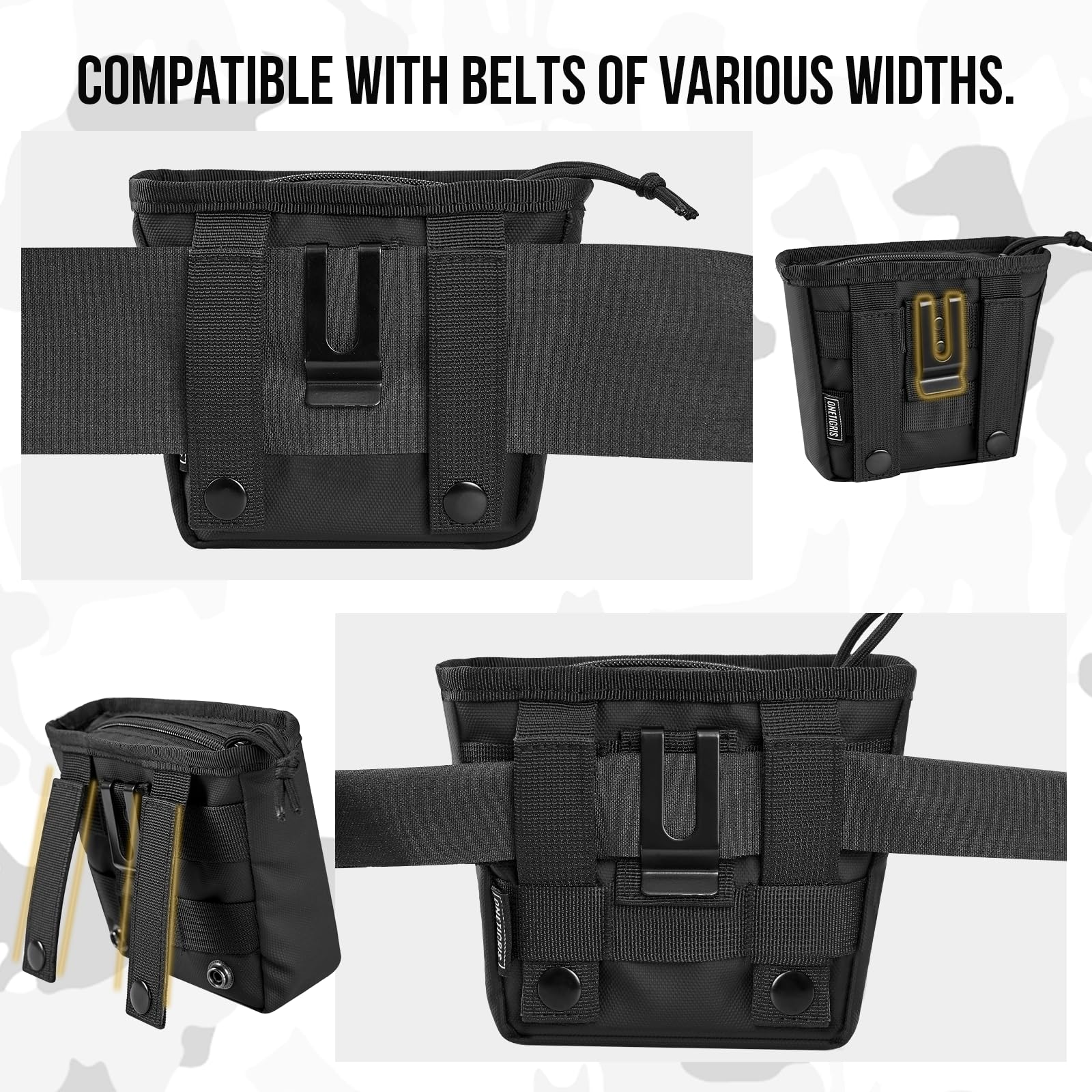 OneTigris Dog Treat Pouch for Training, Hands Free Dog Bag with Fanny Pack Waist Belt and Phone Holder, Portable, Waterproof, Ad