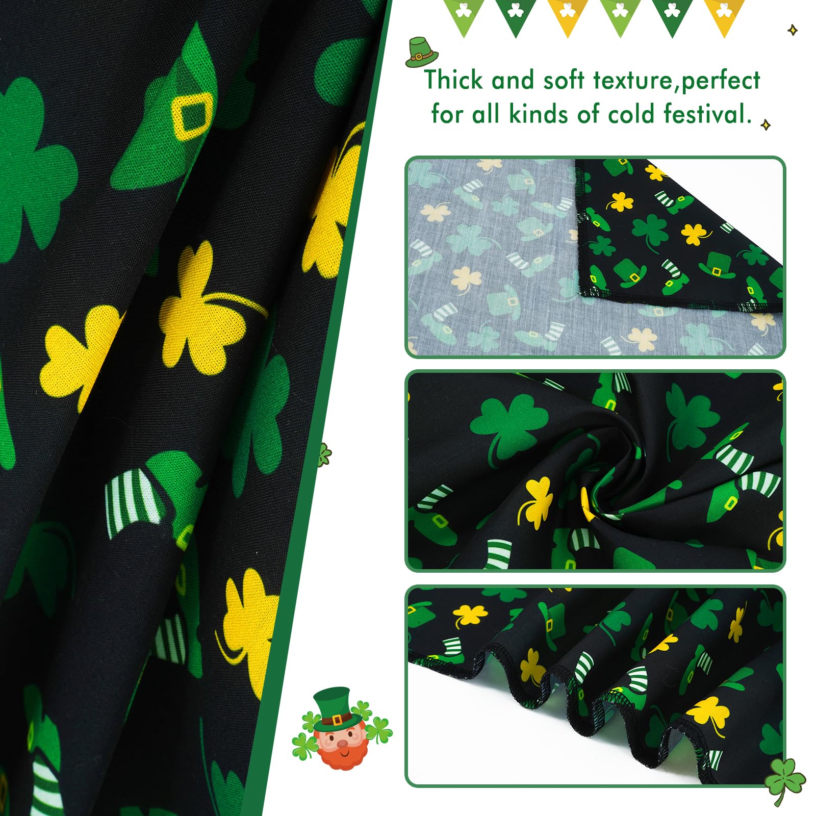 E-Clover Spring Dog Bandana & Matching Scrunchie-Shamrock Dog Bandanas Irish Pet Scarf Bib For Samll Dogs Puppy Girl Boy Owner G