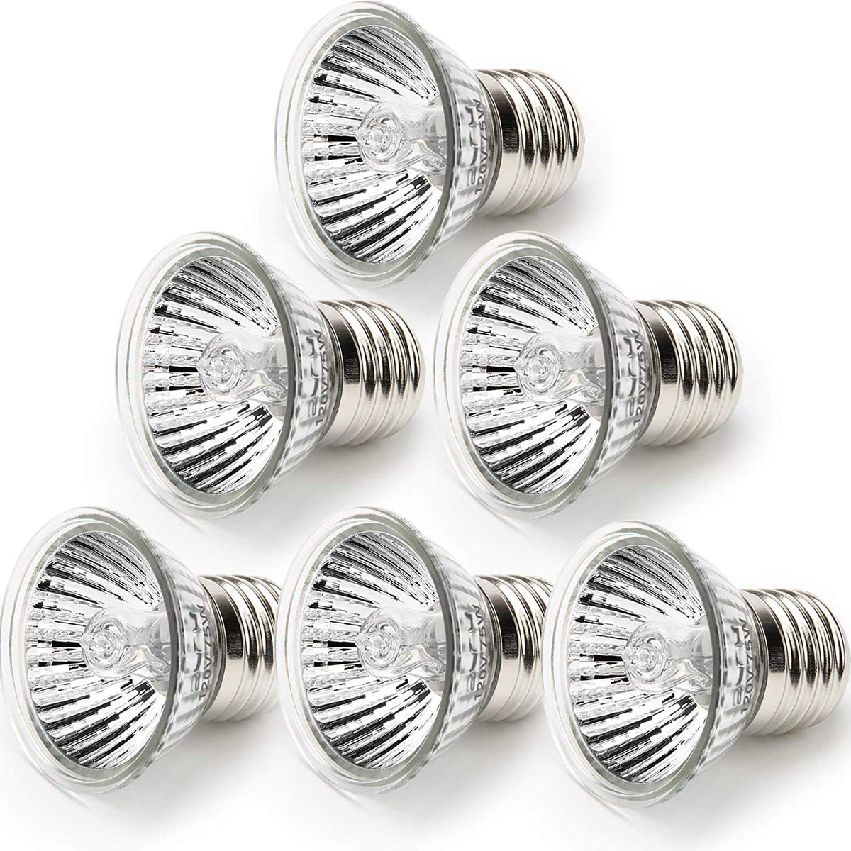 75W Sun Basking Lamp Bulb, AngleKai 6 Pack Full Spectrum UVA UVB Reptile Heat Lamp Bulb for Turtle Sunbathe Heat Lamp Bulb (75W)