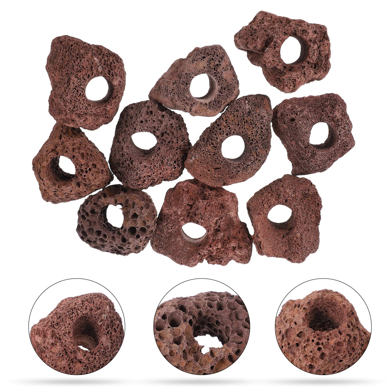 10Pcs Aquarium Rocks Volcanic Stones Decorative Rocks Fish Tank Filter Material Underwater Landscape Ornament Loose Beads For Pl
