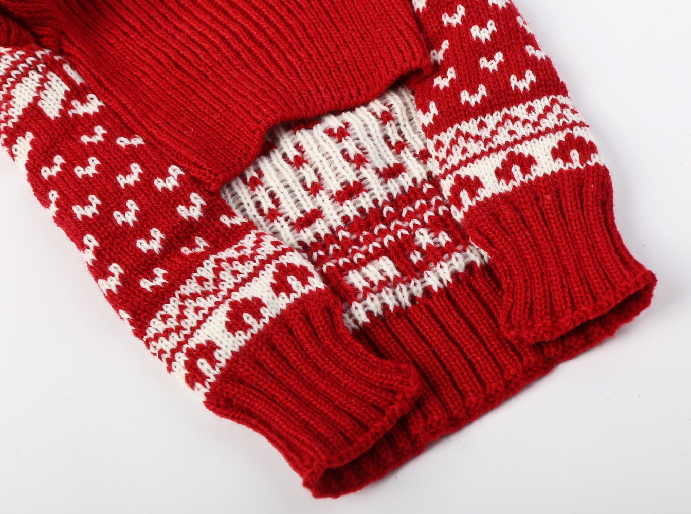 Red Christmas Reindeer Holiday Festive Dog Sweater For Puppy Small Dogs Cats, X-Small (Xs) Size