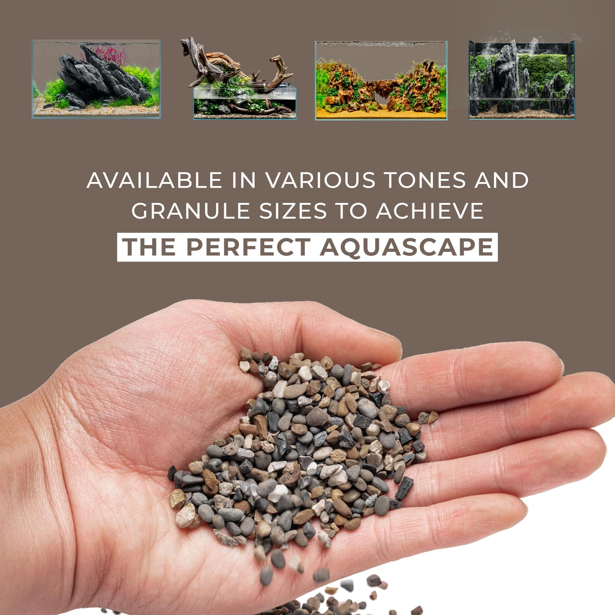 Ultum Nature Systems Controsand Santa Fe Aquarium Gravel (8L) - Small Pebbles for Fish Tank - Planted Aquarium Rocks - Fish Tank