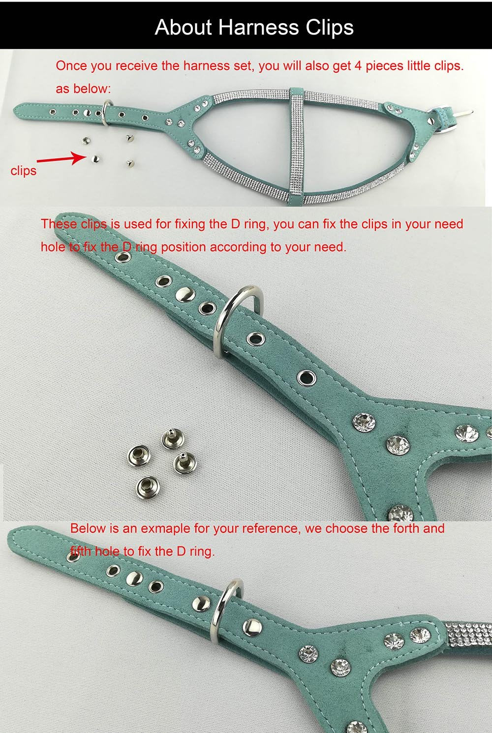 Newtensina Dog Collars & Harness & Lead Sets Fashion Dog Collar Diamante With Harness & Leashes Comfortable Soft Collar Harness And Leashes Set For Dog - Pink - S
