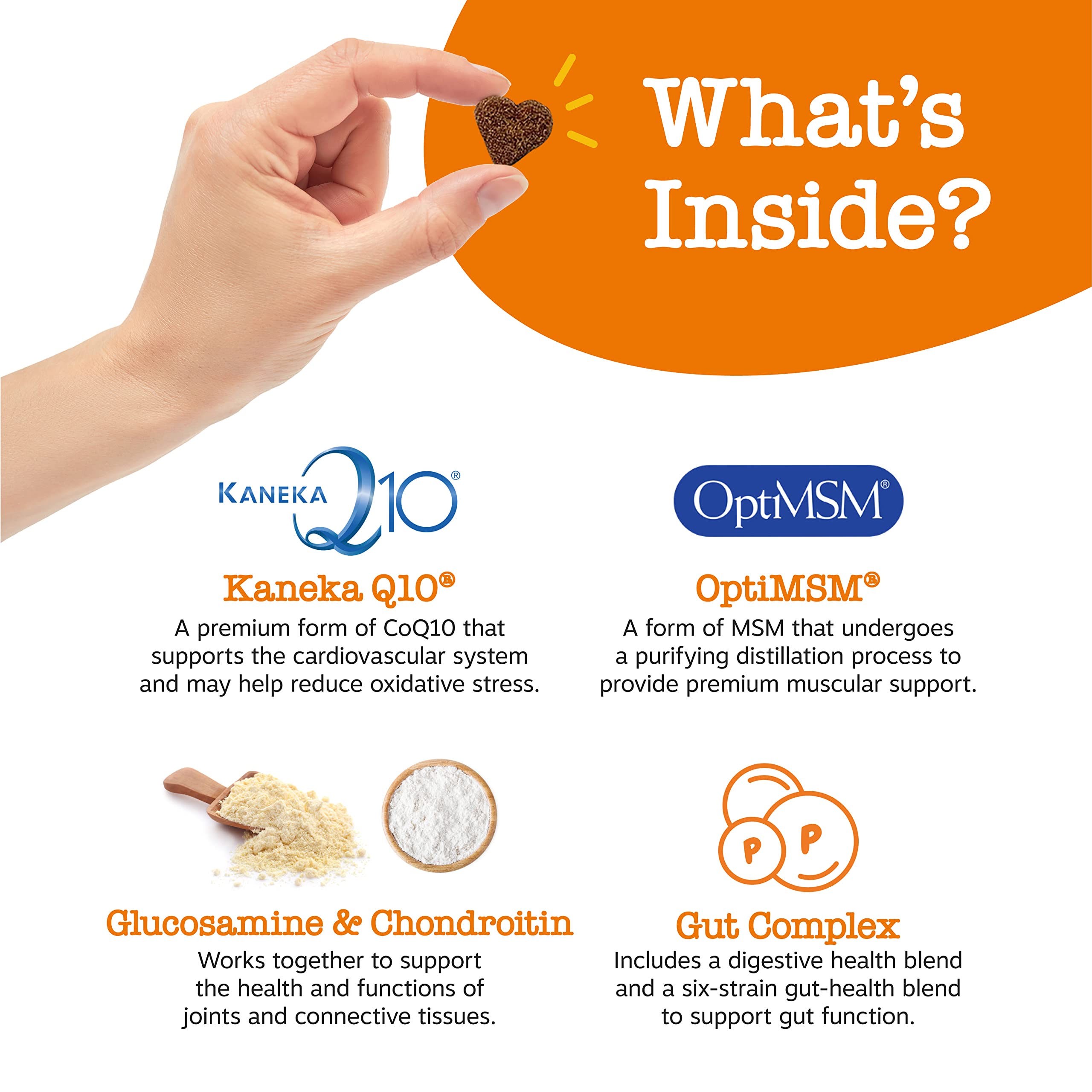 Multifunctional Supplements for Dogs - Glucosamine Chondroitin for Joint Support with Probiotics Gut Immune Health Omega Fish Oi