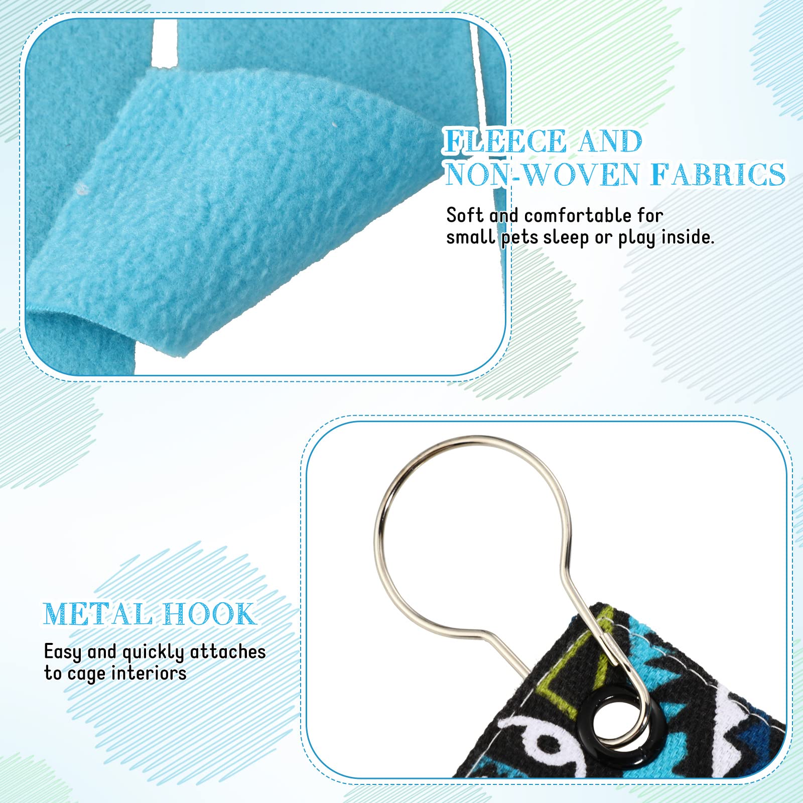 2 Pieces Guinea Pig Hideout Small Animal Corner Fleece Hideaway Cute Ferret Hammock And Sleeping Bed For Ferrets Chinchillas Small Pets (Dots Pattern)