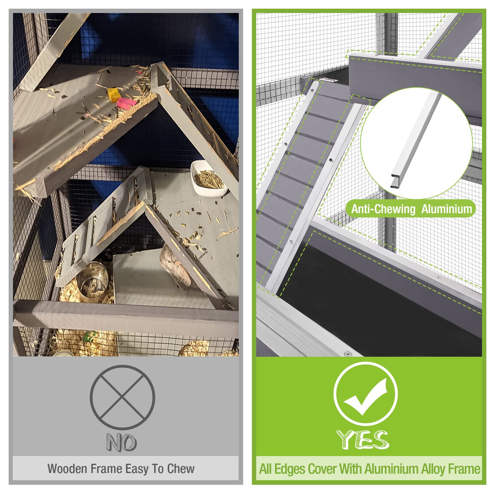 Gutinneen Large Critter Nation Cage For Chinchilla Ferret Rat Squirrel Lizard Chameleon Small Animal, Anti-Chewing, Movable