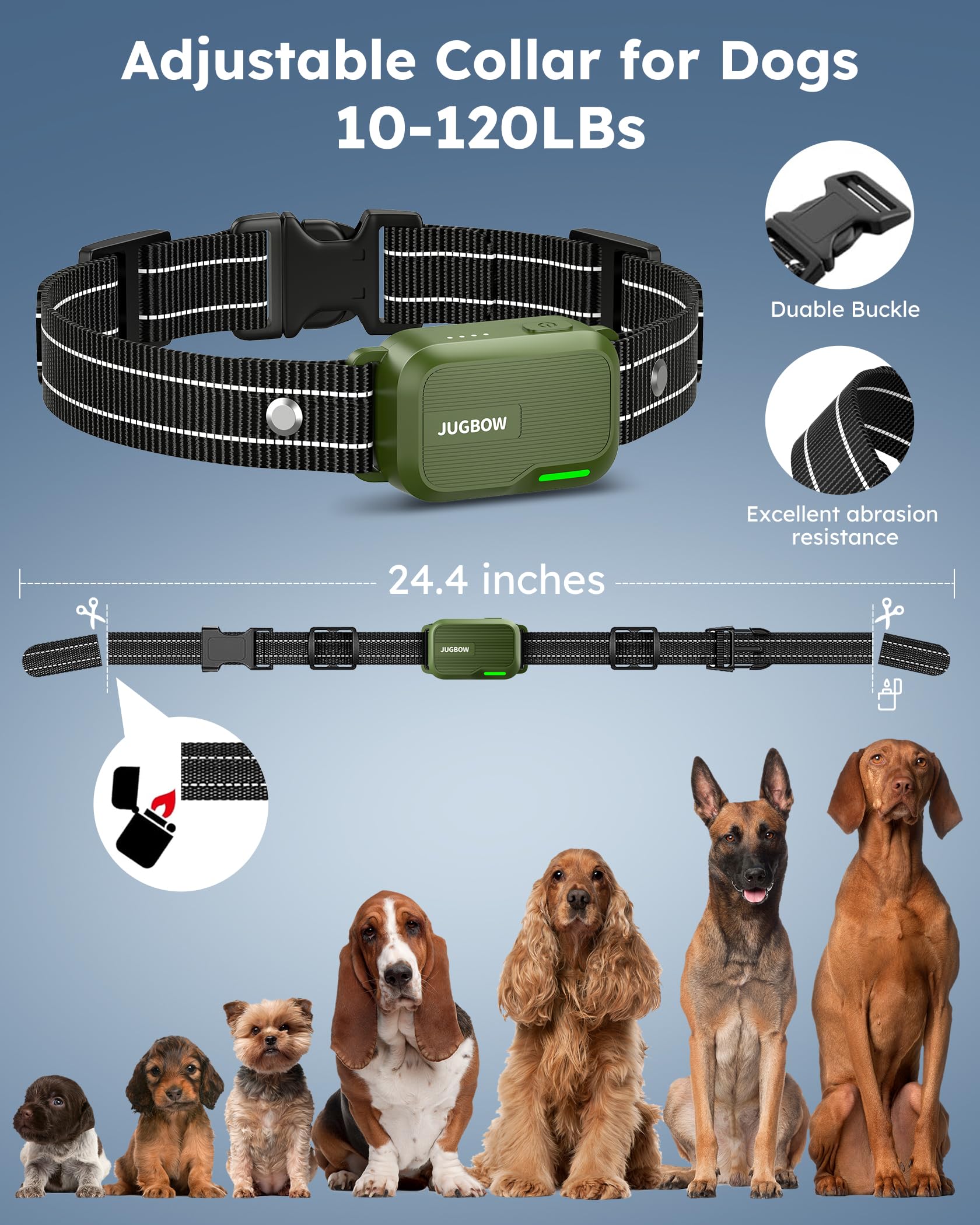 Jugbow Dog Shock Collar 2 Dogs (10-120Lbs) - 4200FT Dog Training Collar with Remote IPX7 Waterproof Electric Collar with 4 Training Modes, Security Lock, Rechargeable e-Collar for All Breeds, Sizes -Like New