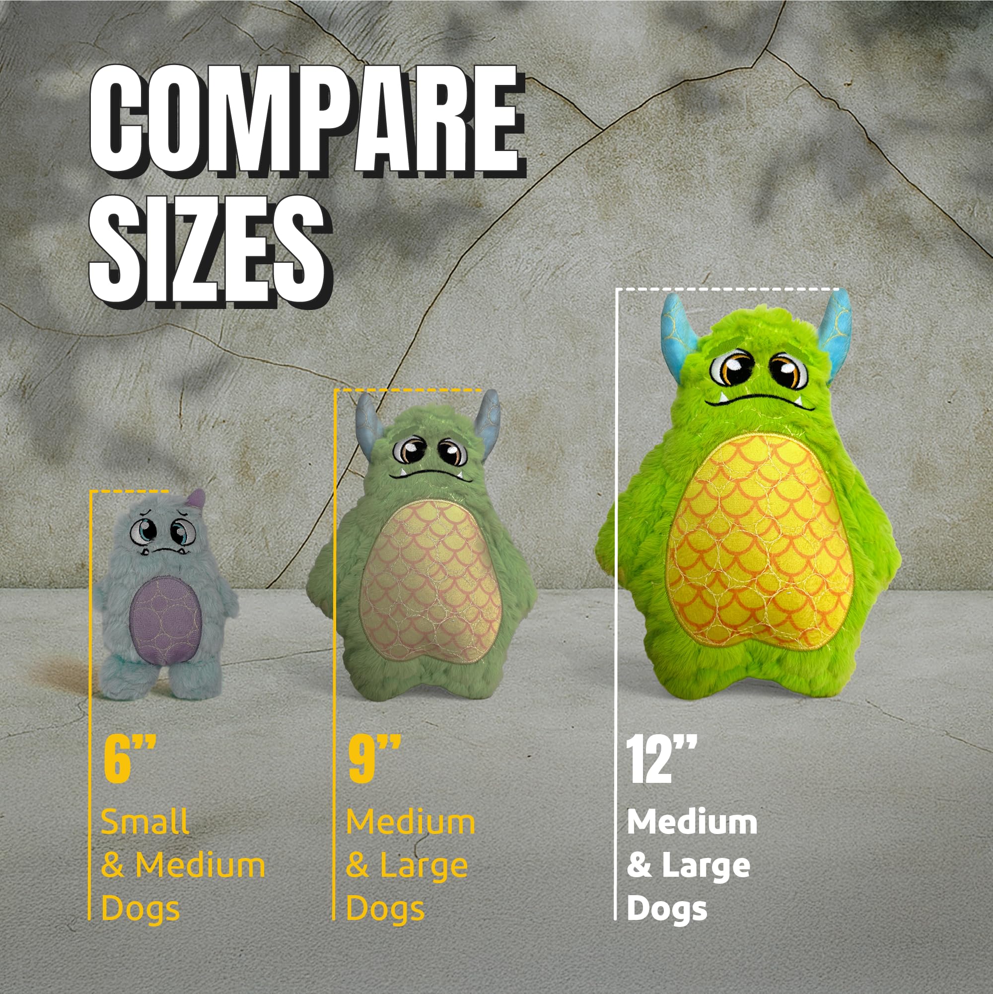 Bite Force Dog Toy - Large Durable & Strong Plush Green Monster Dog Toy, Kevlar-Reinforced for Aggressive Chewers