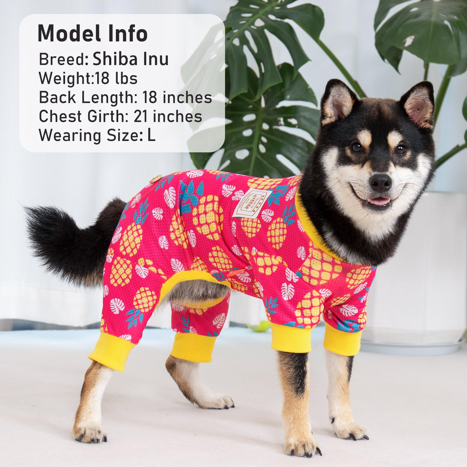 Kyeese Dog Pajamas Lightweight Pineapple Dog Pjs For Small Dogs Cat Pajamas Dog Onesie Great For Summerdoggie Jammies