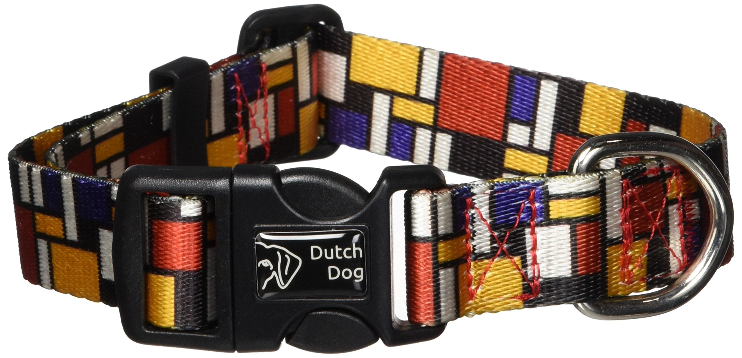 Dutch Dog Amsterdam Eco Friendly Mondrian Dog Collar, 15-20-Inch, Medium