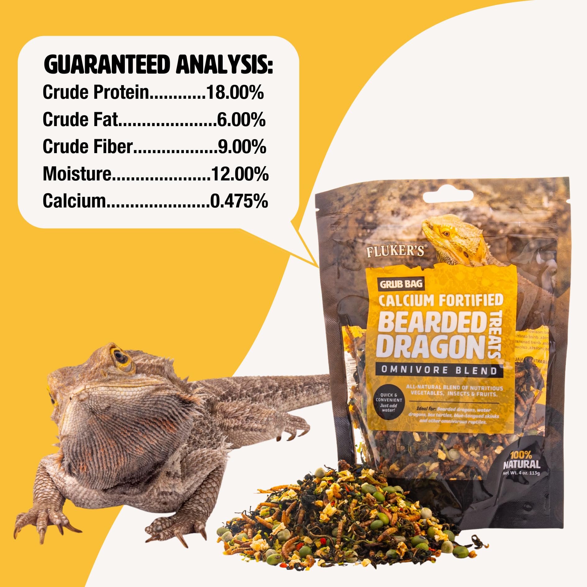 Flukers Grub Bag Calcium Fortified Treats for Bearded Dragons