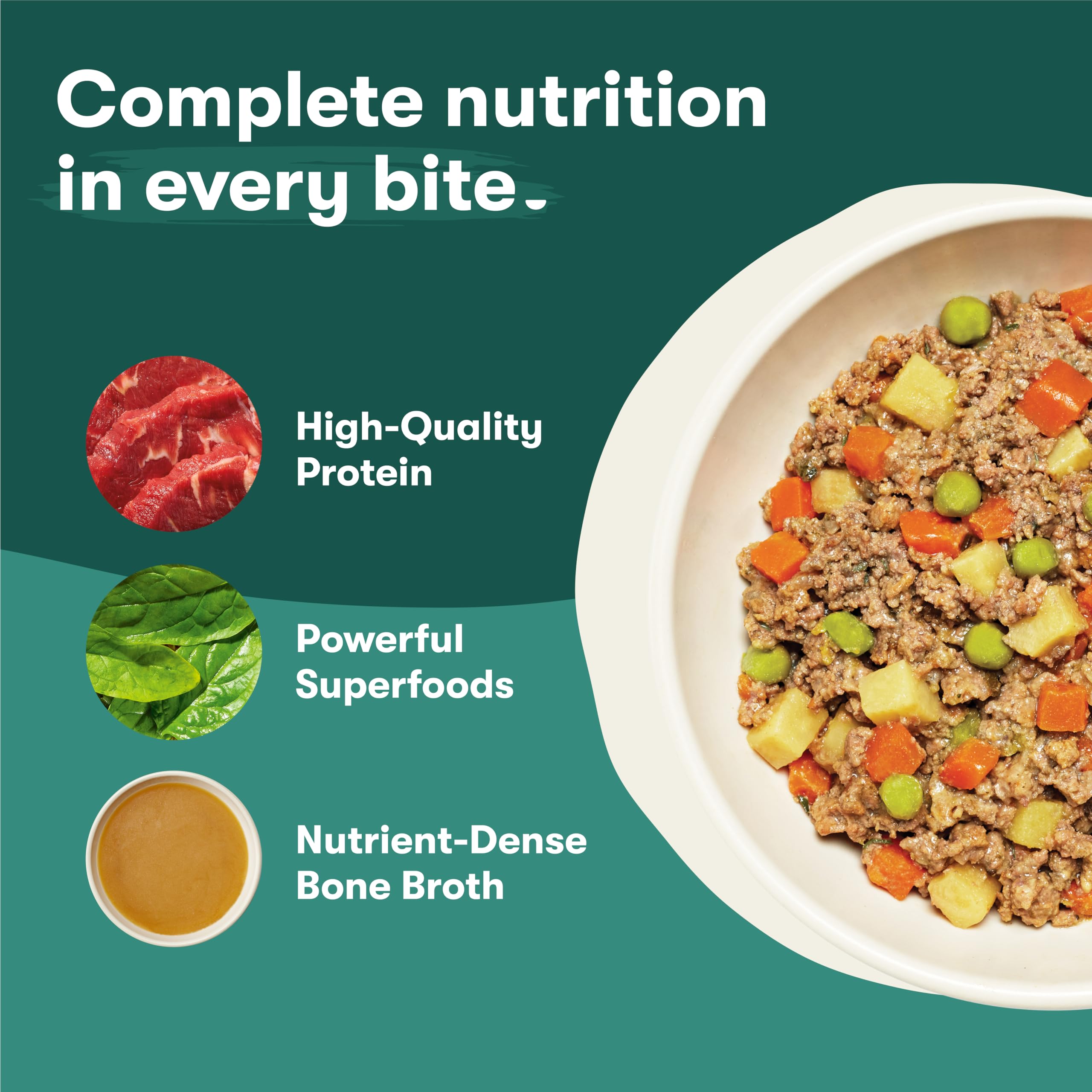 Jinx Beef Wet Dog Food Topper, Mix with Dry Dog Food, Made with Real Beef & Chicken, Bone Broth, No Fillers - Puppy, Adult, Seni