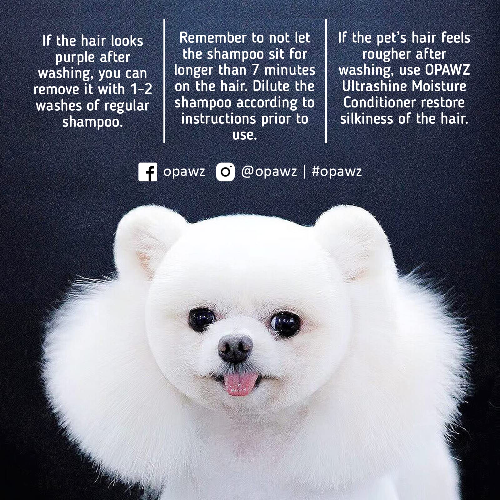 OPAWZ Whitening Purple Shampoo for Dogs and Cats, 16.9 oz - Safely Removes Yellow Stains, No Bleach, Peroxide or Sulfate