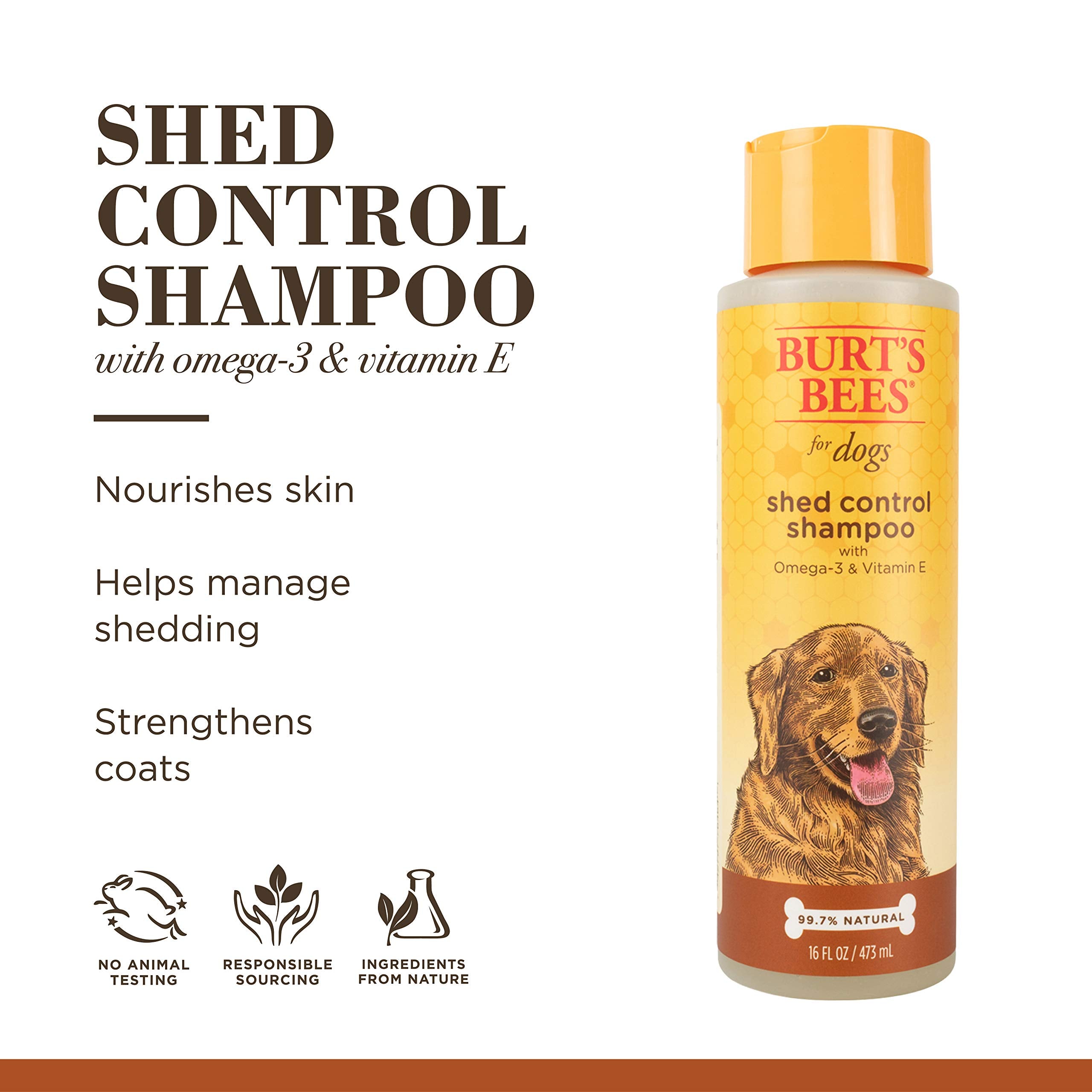 Burt'S Bees For Pets Shed Control Shampoo For Dogs With Omega-3 And Vitamin E, 6Pk, 99.7% Natural Origin Formulas, Dog Shampoo F