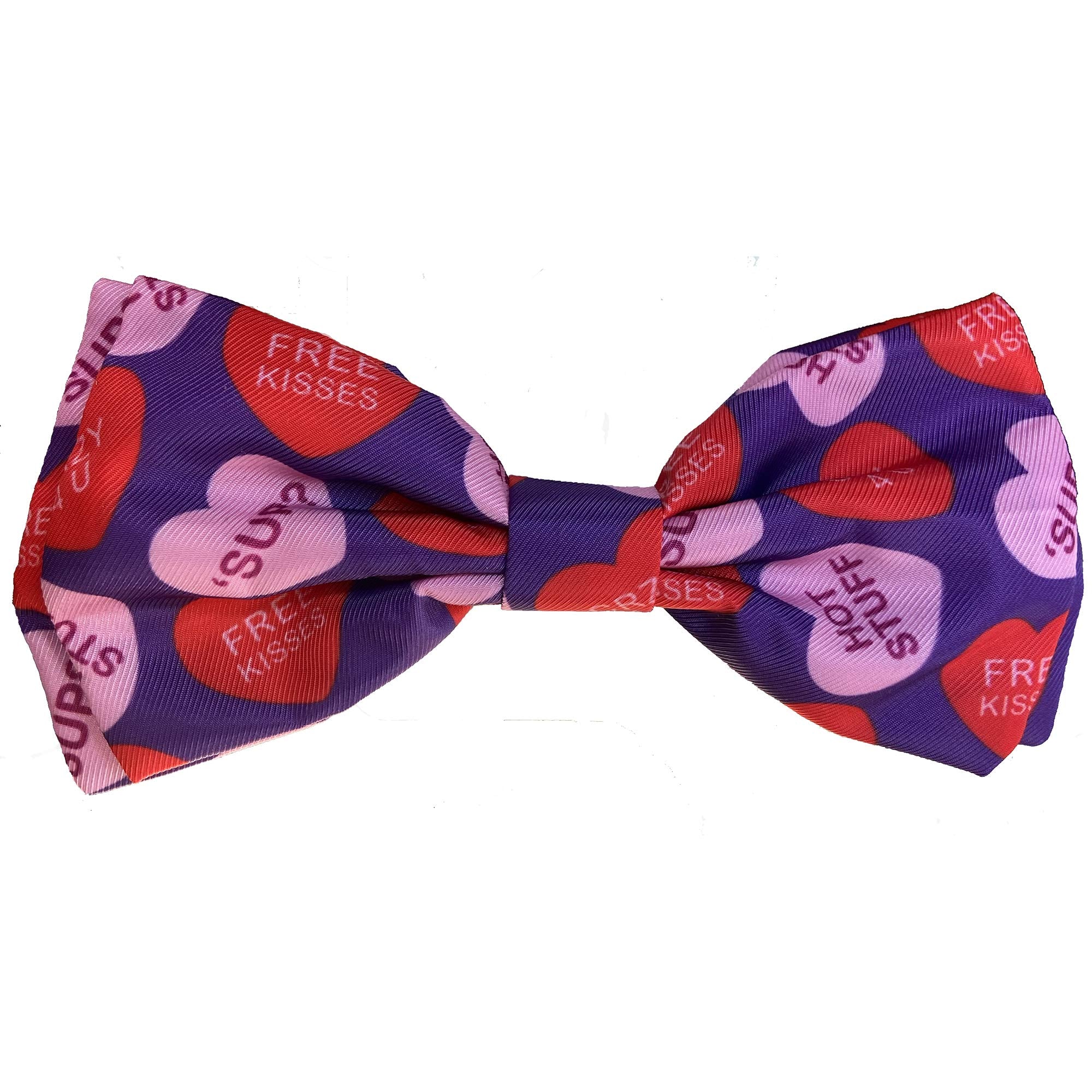 Huxley & Kent Bow Tie For Pets - Convo Hearts (Large) - Valentine'S Day Bow Tie Collar Attachment - Fun Bow Ties For Dogs & Cats