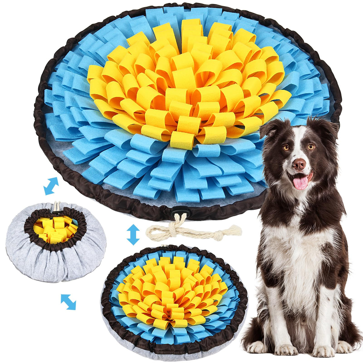 Vivifying Snuffle Mat For Dogs, Adjustable Sniff Mat For Slow Eating And Keep Busy, Interactive Enrichment Toys For Dogs For Men