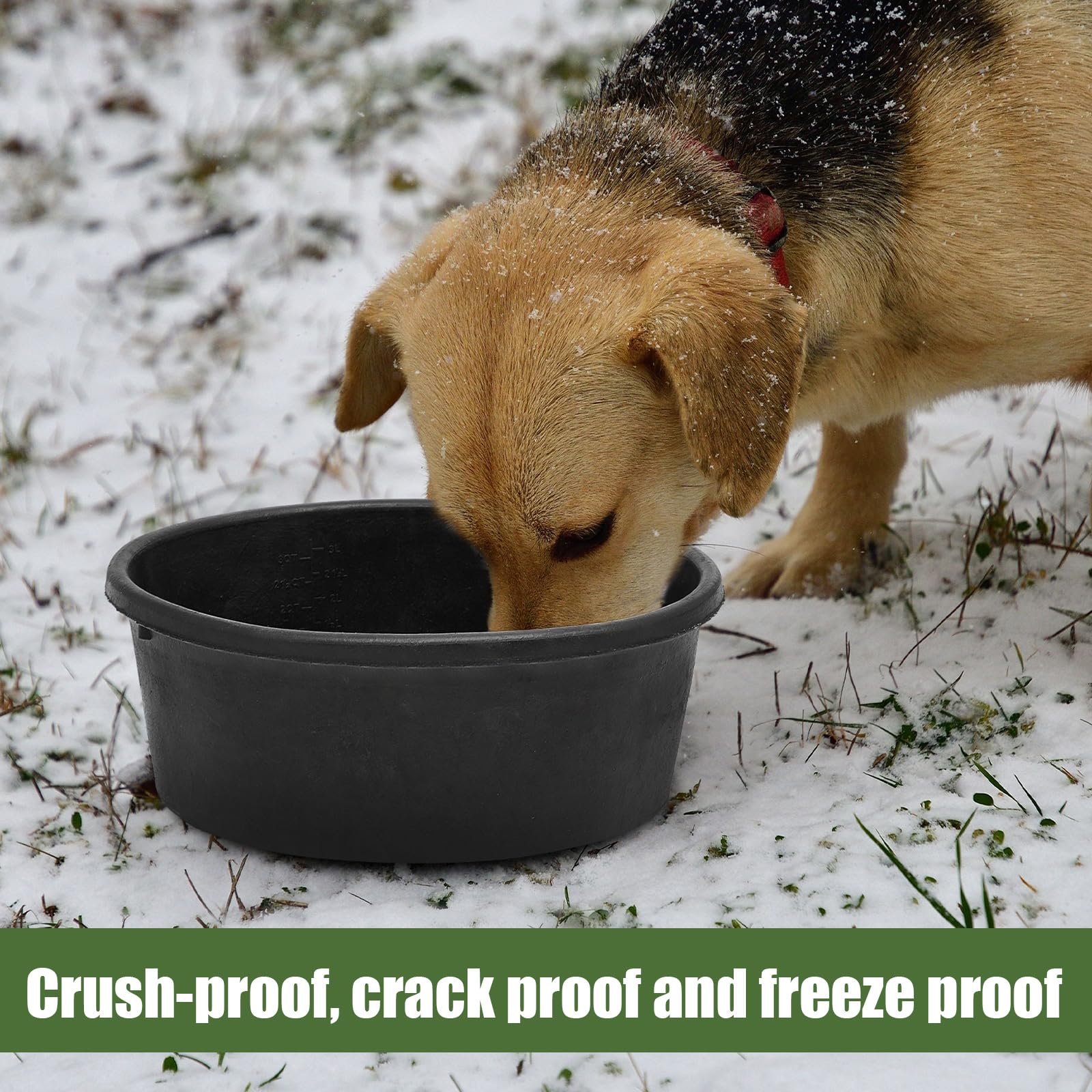 Sadnyy 4 Pcs Rubber Feeder Pan, Rubber Feed Pan Utility Horse Feed Bucket Dog Bowl Horse Feeder for Cats Dogs Goats Chicken Dust