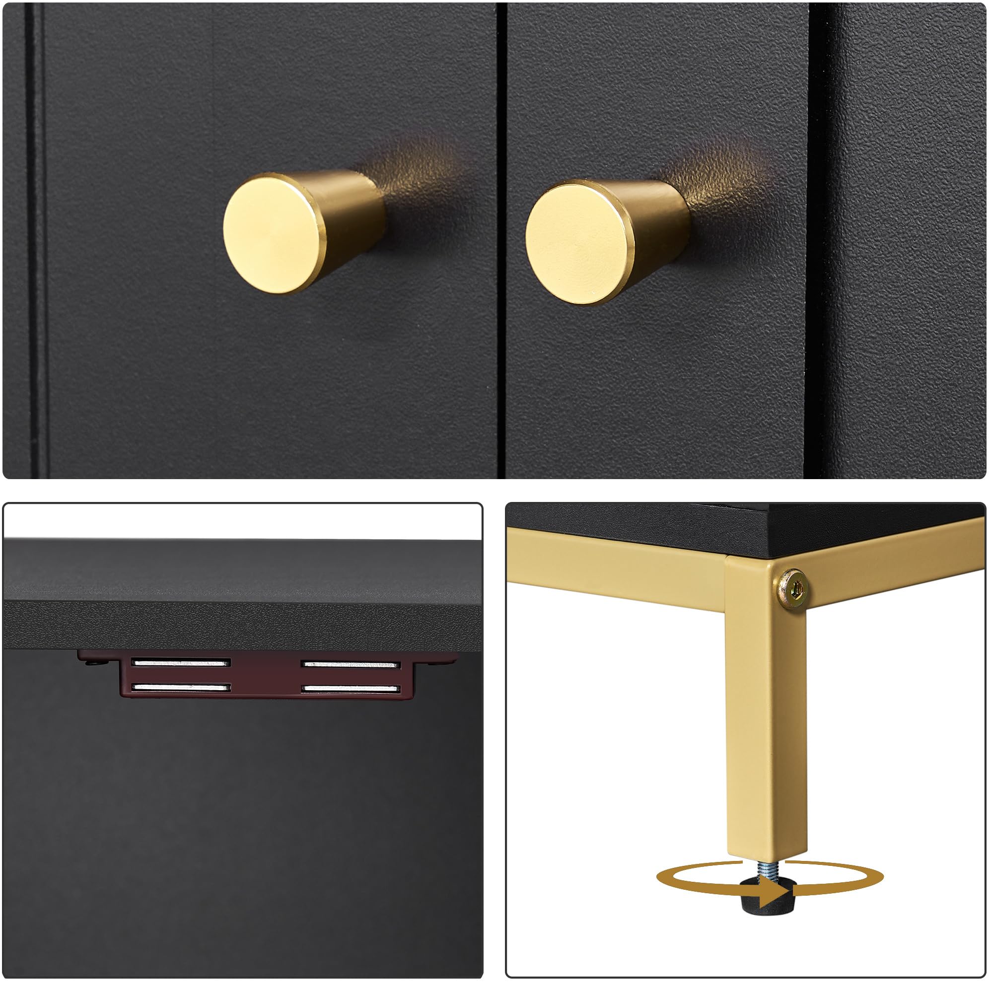 Homhedy Cat Litter Box Enclosure For 2 Cats, Cat Washroom Furniture With Double Room, Pet House With Metal Frame, 47.2   L X 17.