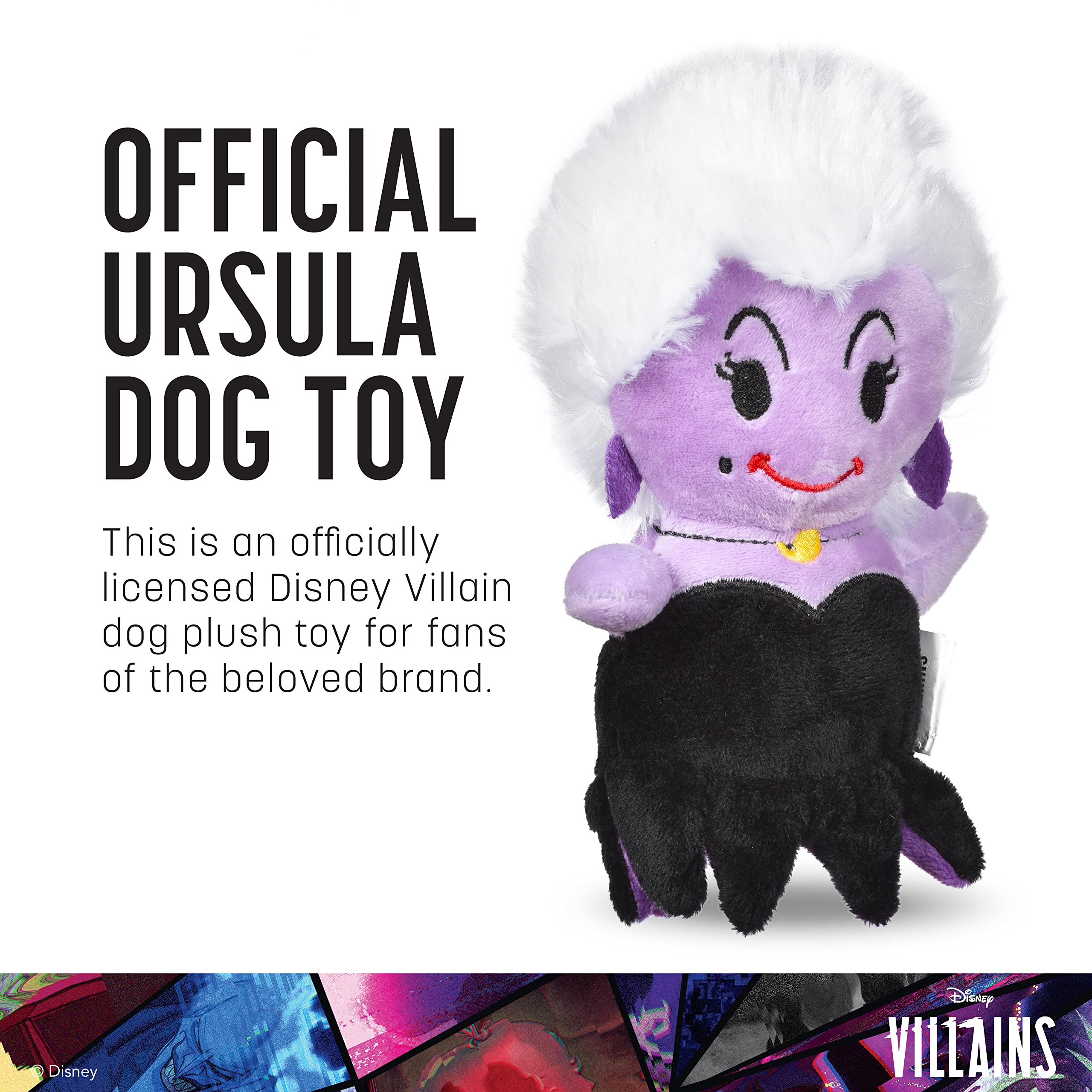 Disney For Pets Disney Villains Ursula 9'' Plush Toy For Dogs - Ursula Plush Dog Toy - Movie Toys For All Dogs All Breed Sizes,