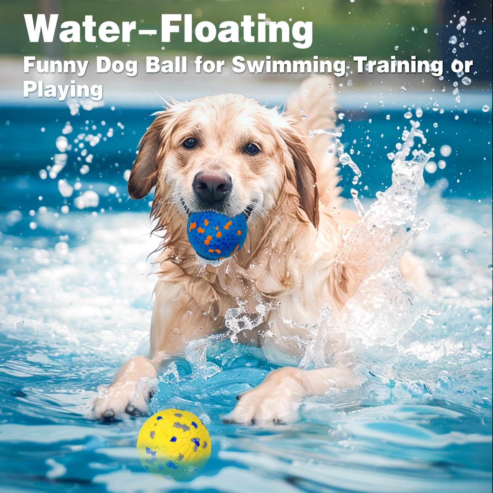 Lepawit Dog Balls for Aggressive Chewers, Floating Toy for Water Fetch, Bouncy Indestructible Teething Chew and Tennis Balls for