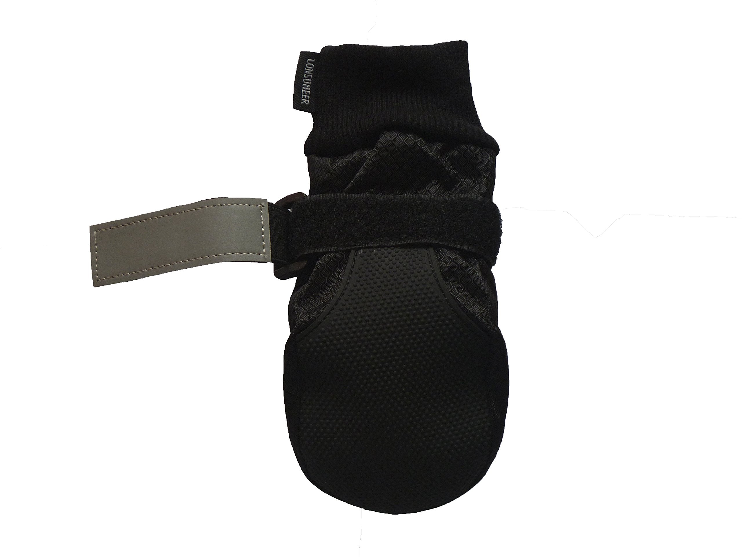 Lonsuneer Paw Protector Dog Boots Soft Sole Nonslip And Reflective Set Of 4