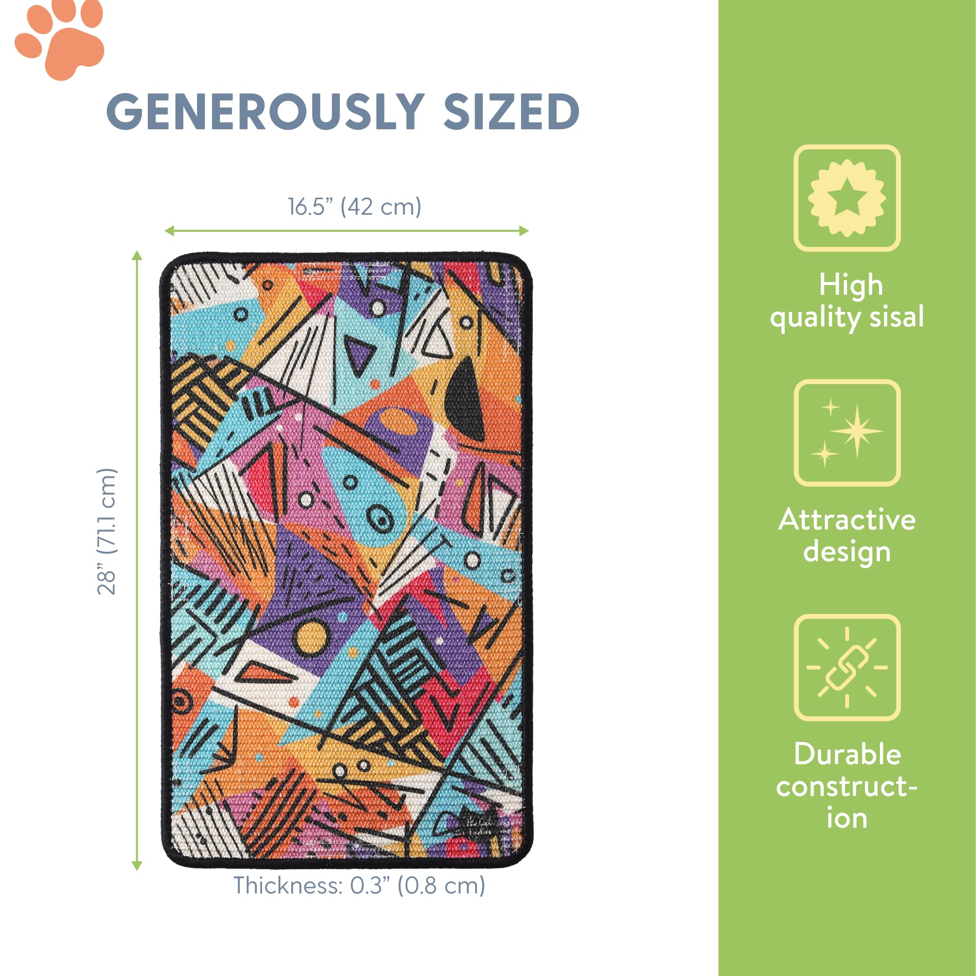 The Cat Ladies Scratching Poster - Wall Scratcher Pads - Scratch Mat Art Print For Indoor Cats - Furniture, Couch, And Carpet Pr