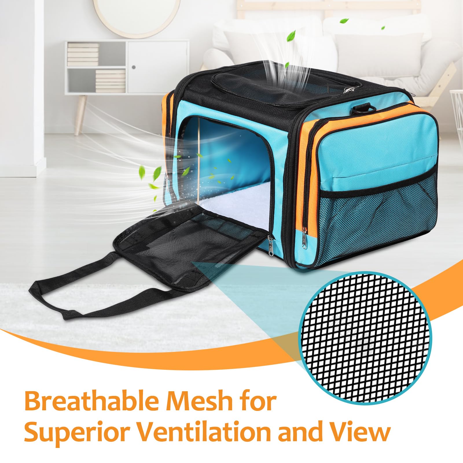 Discala Large Cat Carrier, Pet Carrier, Dog Carrier For Small Dogs, Cat Carrier Soft, Collapsible Large Pet Carrier For Travelin