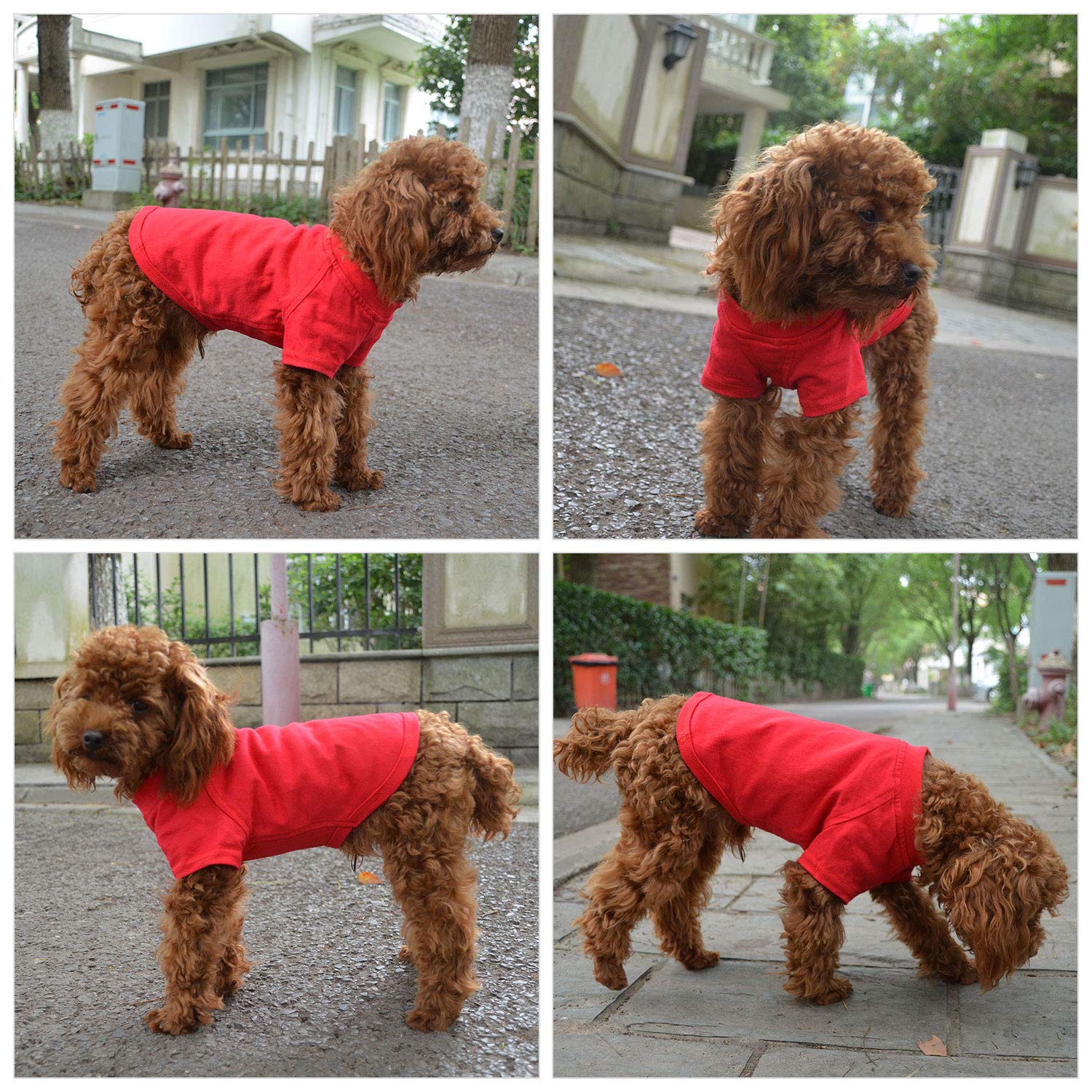 Lovelonglong Pet Clothing Dog Costumes Basic Blank T-Shirt Tee Shirts For Medium Large Dogs Red Xxxl