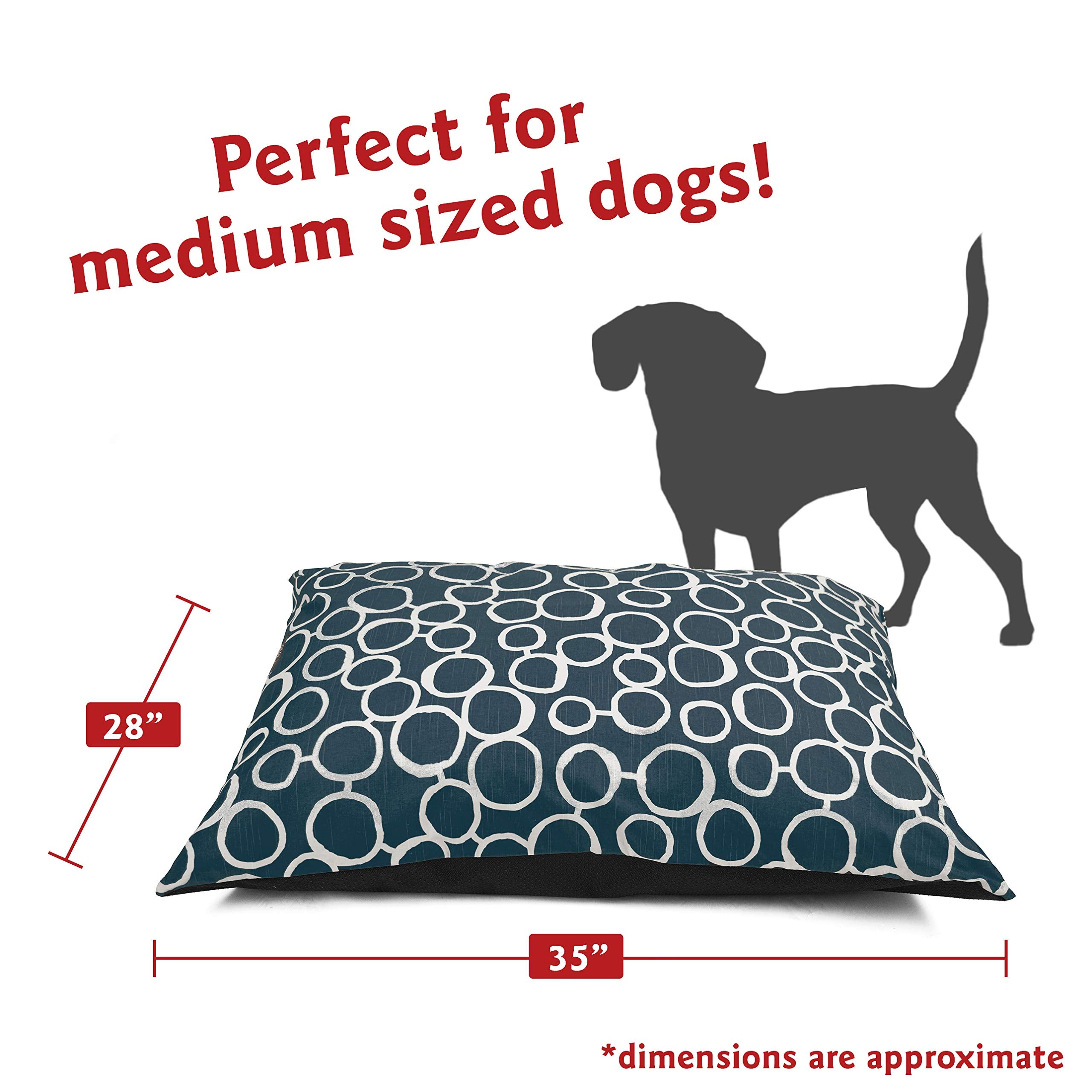 Majestic Pet Rectangle Medium Dog Bed - Washable Non Slip Comfy - Dog Crate Kennel Bed - Medium Breed 35X28 Inch - Fusion Navy