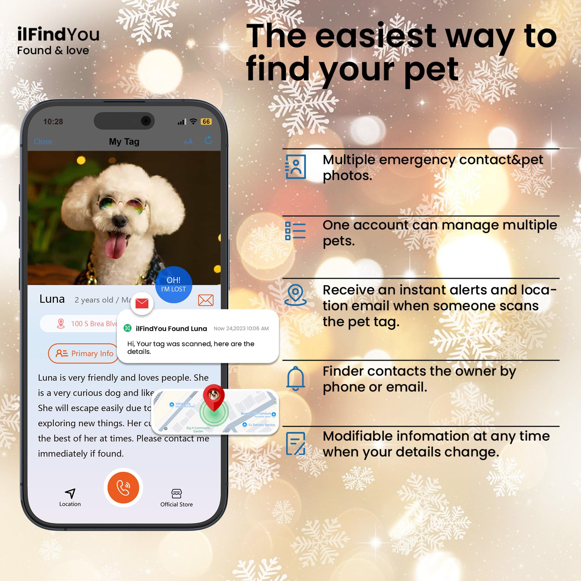 Ilfindyou Christmas Dog Collars For Large Dogs Soft Nylon Christmas Pattern Sized L