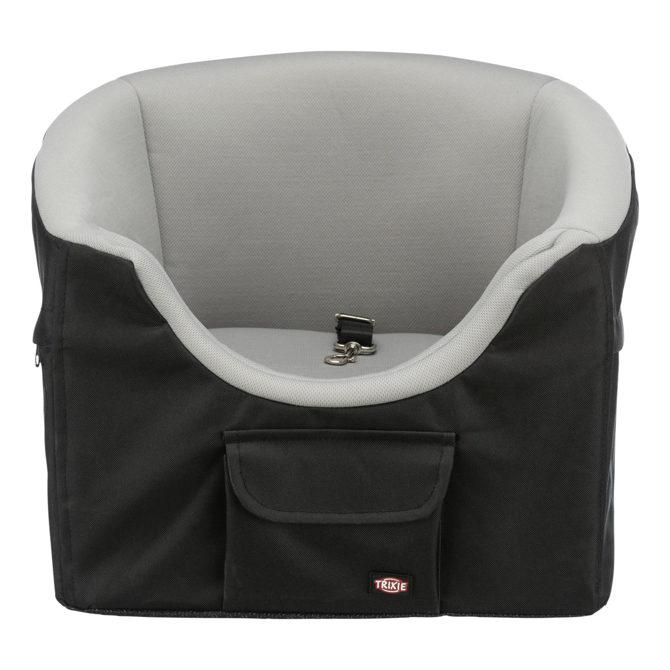TRIXIE Pet Booster Seat, Dog car Seat, Dog console Seat Ideal for Small Dogs and cats, Travel cat Bed, Black