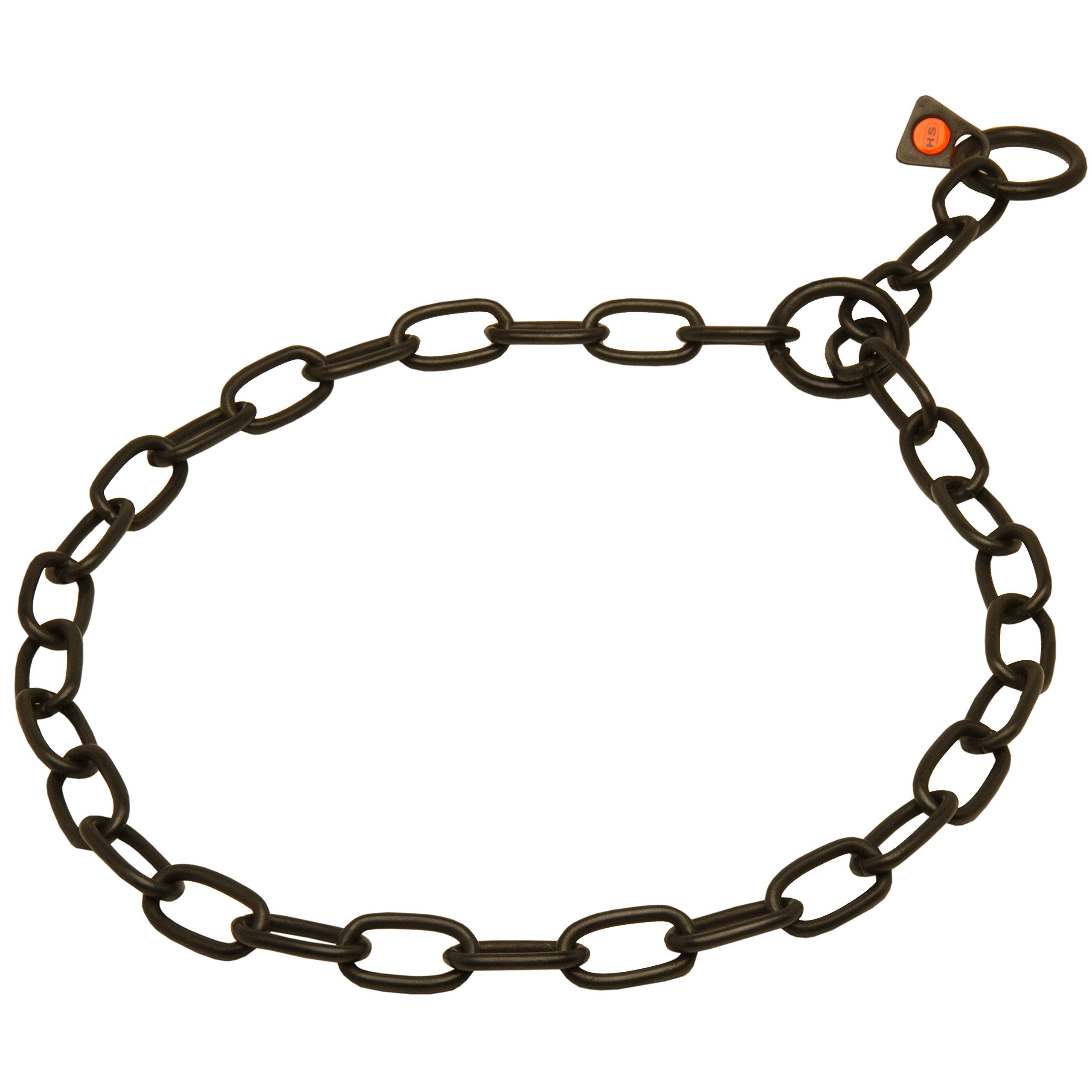 Herm. Sprenger Black Stainless Steel Fur Saver Collar - 51541 (57) 1/9 Inch (3 Mm) - Size 20 Inch (50 Cm) For Dogs With Neck Size Of 16-17 Inch (40-43 Cm)