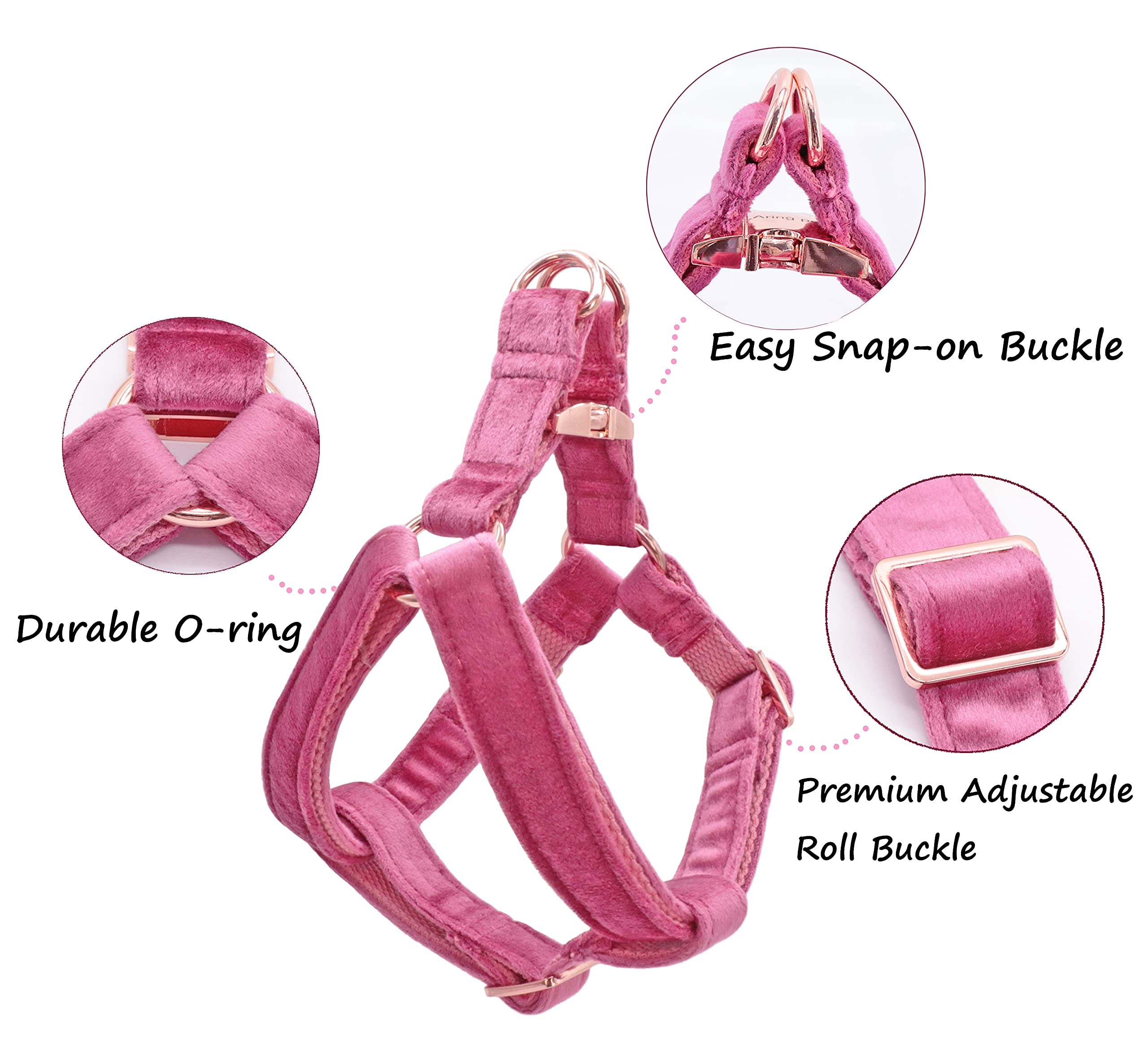 Aring Pet Dog Harness, Dog Halter Harness, Velvet Harness For Small Medium Large Dogs.