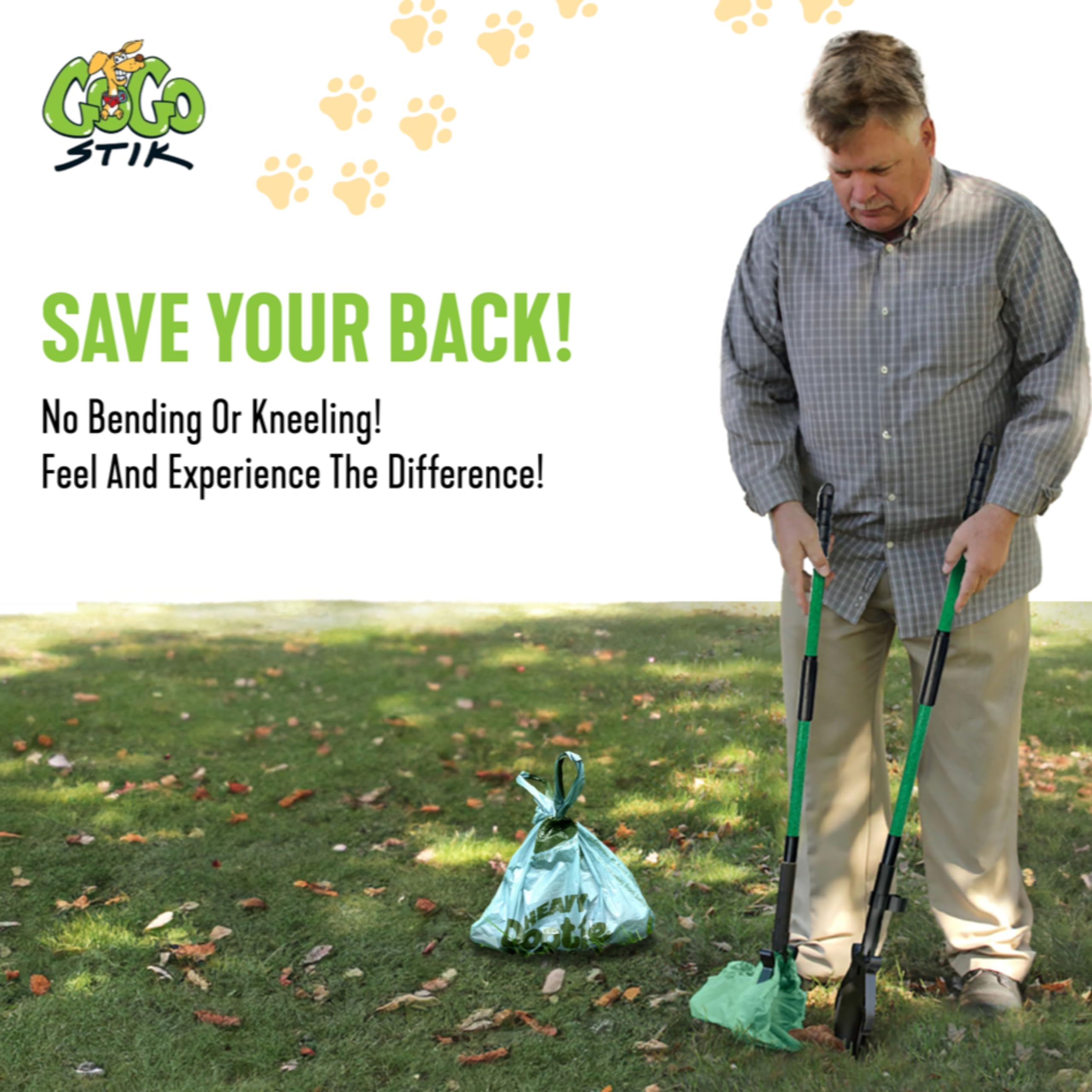 Xp Pooper Scooper & Rake Set - Quick, Clean, & Convenient. 37' No Bend. 10 Free Heavy Dootie Poop Bags For Dogs. Strong & Lightweight For All Dog Poop Cleanup & Waste Removal - Fits Any Style Bag.