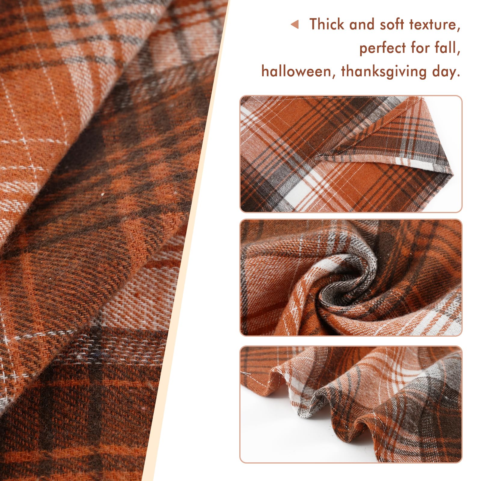 E-Clover Fall Dog Bandana & Matching Scrunchie-Christmas Dog Bandana Triangle Plaid Pet Scarf Bib For Medium Large Dogs Girl Boy