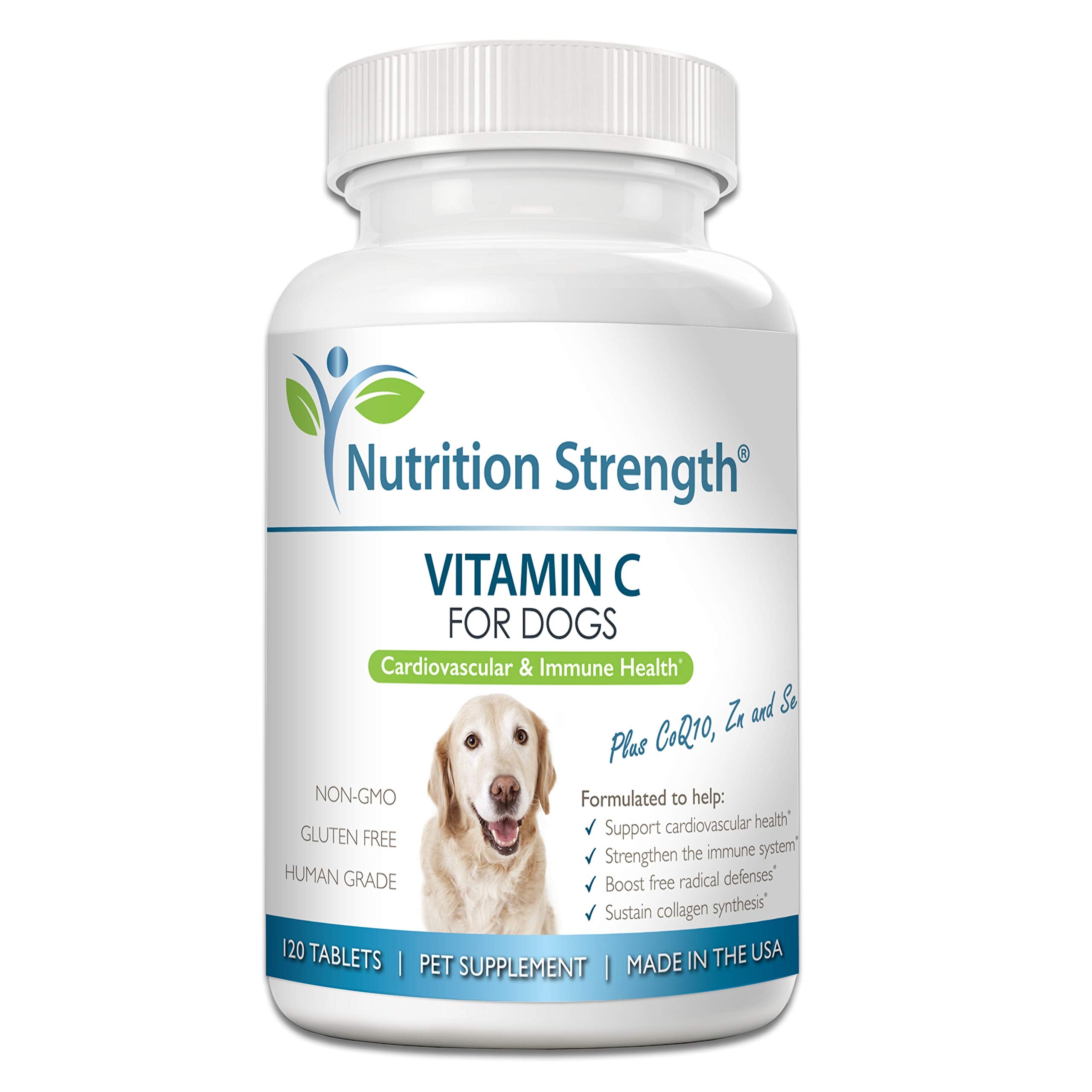 Nutrition Strength Vitamin C for Dogs to Support Cardiovascular Health, Help Strengthen the Immune System, Boost Free Radical De