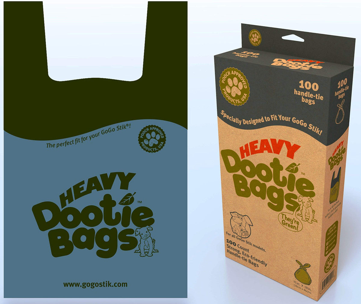 Heavy Dootie Bags With Ez Tie Handles. Clean And Convenient For Pet Dog Poop, Cat Litter. Multi-Use. Great For Swivel Bin And Gogo Stik Scoopers. Made With Cornstarch. Strong, Leakproof And Very Large