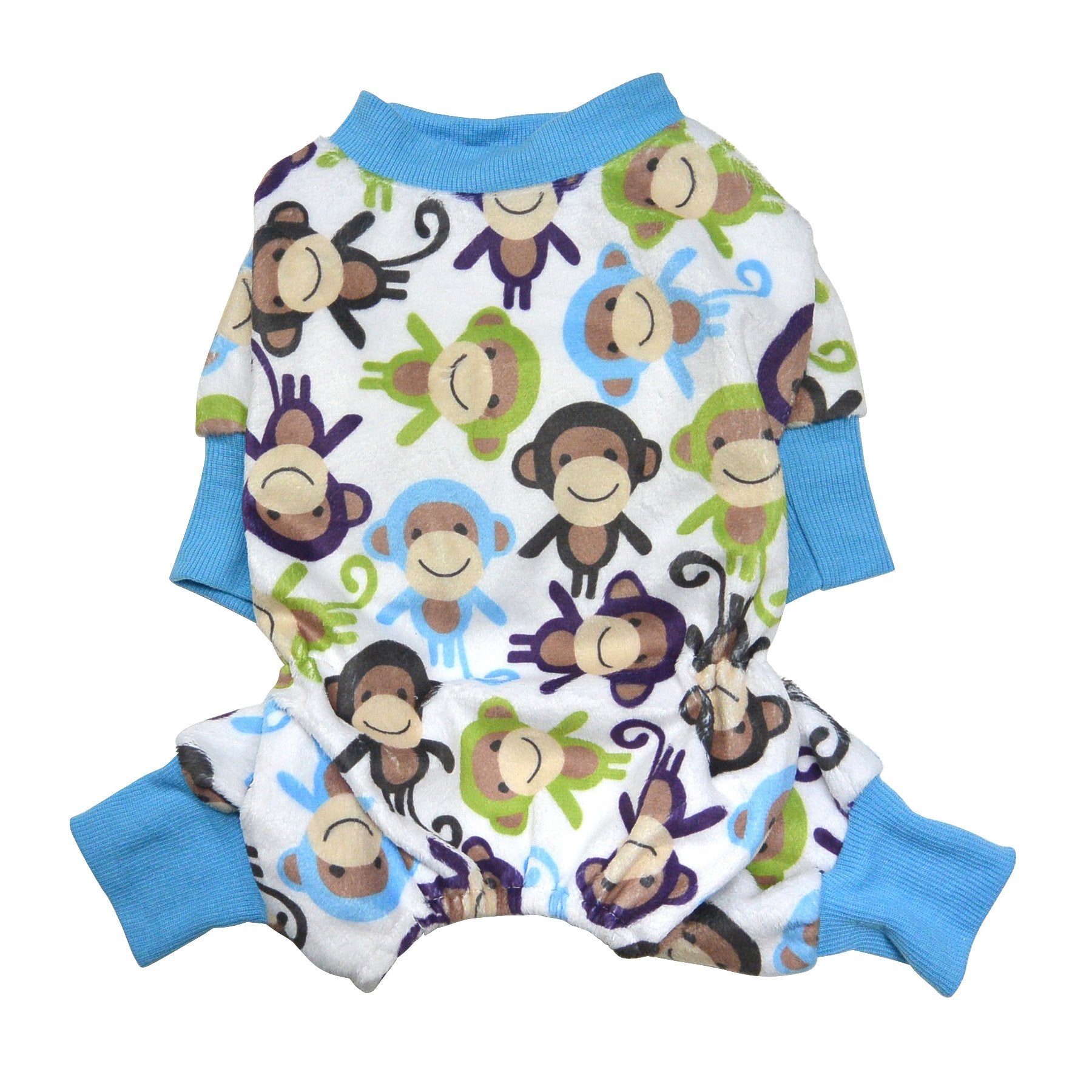 Klippo Dog/Puppy Minky Monkey Plush Pajamas/Bodysuit/Loungewear/Pj/Coverall/Jumper/Romper For Small Breeds (Medium)