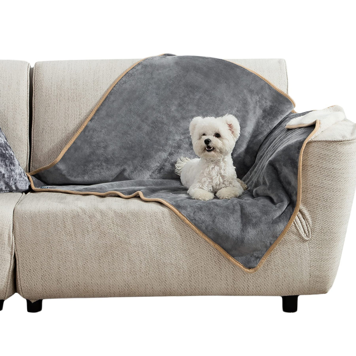 Bedsure Waterproof Dog Blankets For Medium Dogs - Medium Cat Blanket Washable For Couch Protection, Sherpa Fleece Puppy Blanket,