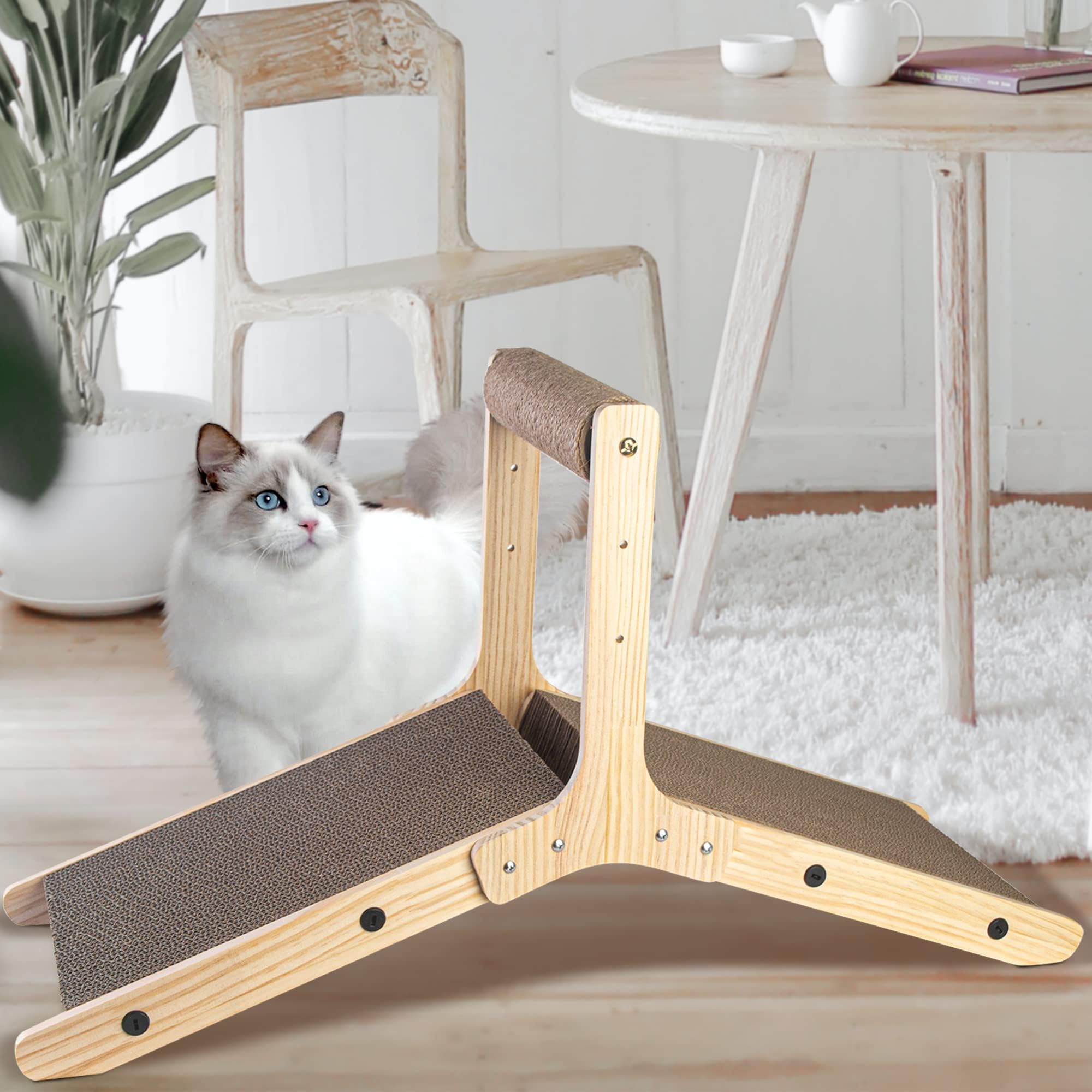Cat Scratching Post| Vertical&Multiple Angle Cat Scratching Pad | Cat Scratchers For Indoor Cats| Wedge Shaped Corrugated Cardbo