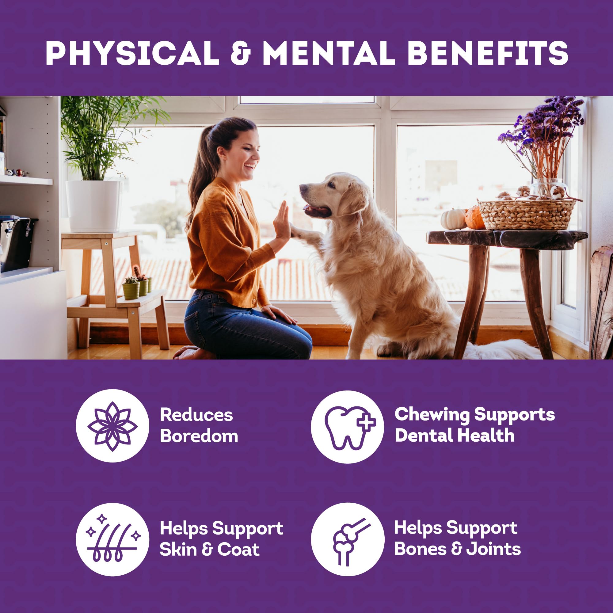 Treatly USA Collagen Braids 6-7 Dog Chew Treats - Chicken Meat Flavor, 6 Count/1 Pack