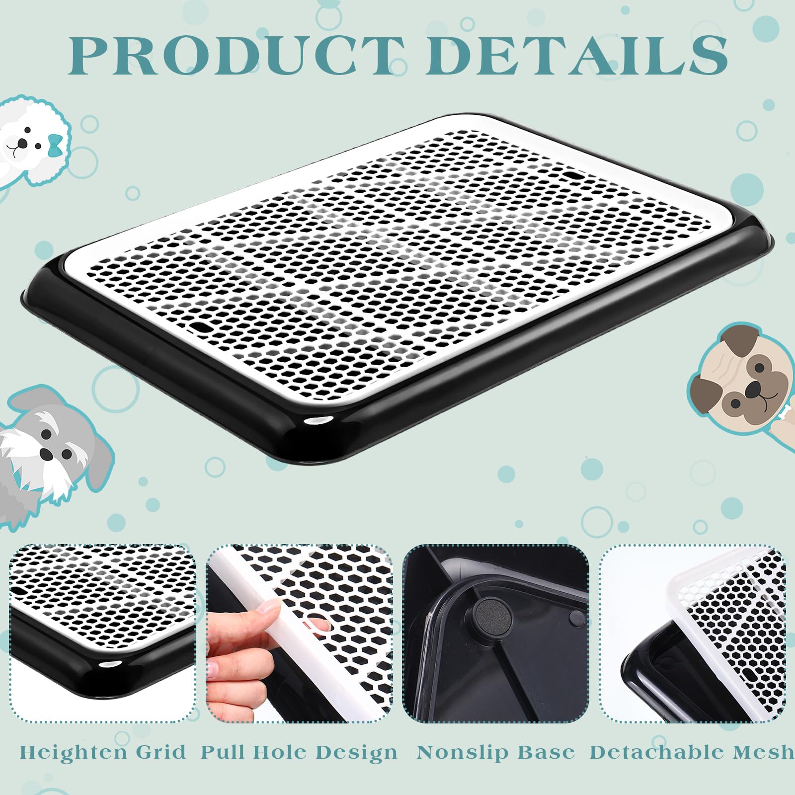 Mifoci 2 Pcs Dog Pee Pad Holder Potty Tray Portable Dog Litter Box Toilet Training For Indoor Outdoor Small Medium Large Pet Pup