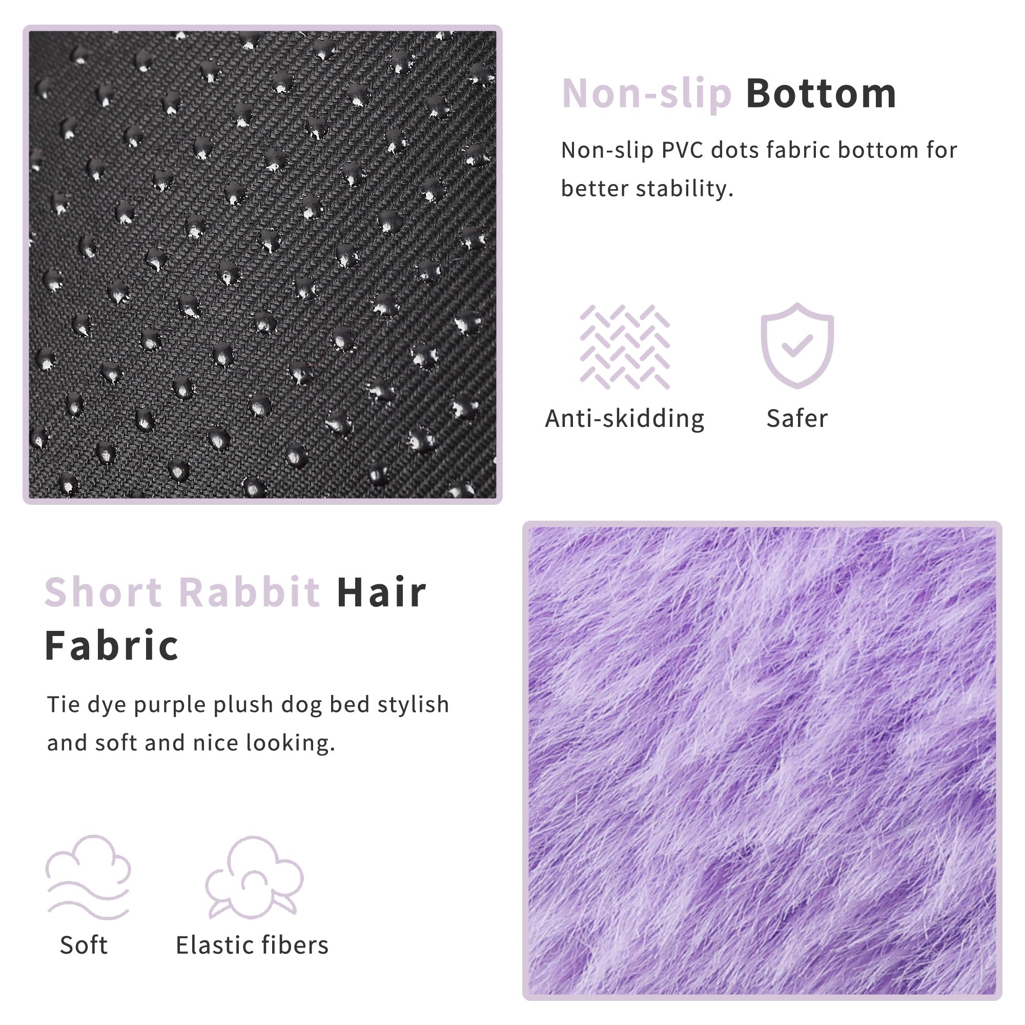 Extra Small Dog Bed For Crates 22 Inch Super Soft Plush Indoor Pet Bed For Dogs, Puppies, Cats, And Rabbits Purple