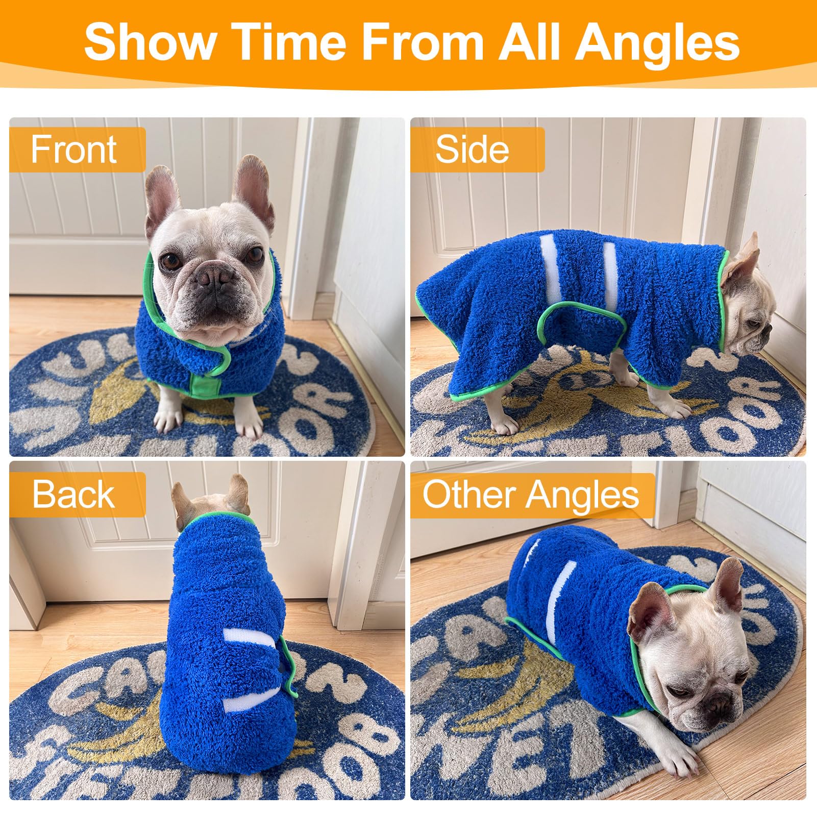 Super Absorbent Dog Towel - Large Quick Drying Robe For After Bath, Soft Adjustable Coat To Keep Dog Warm (S-Xxl)