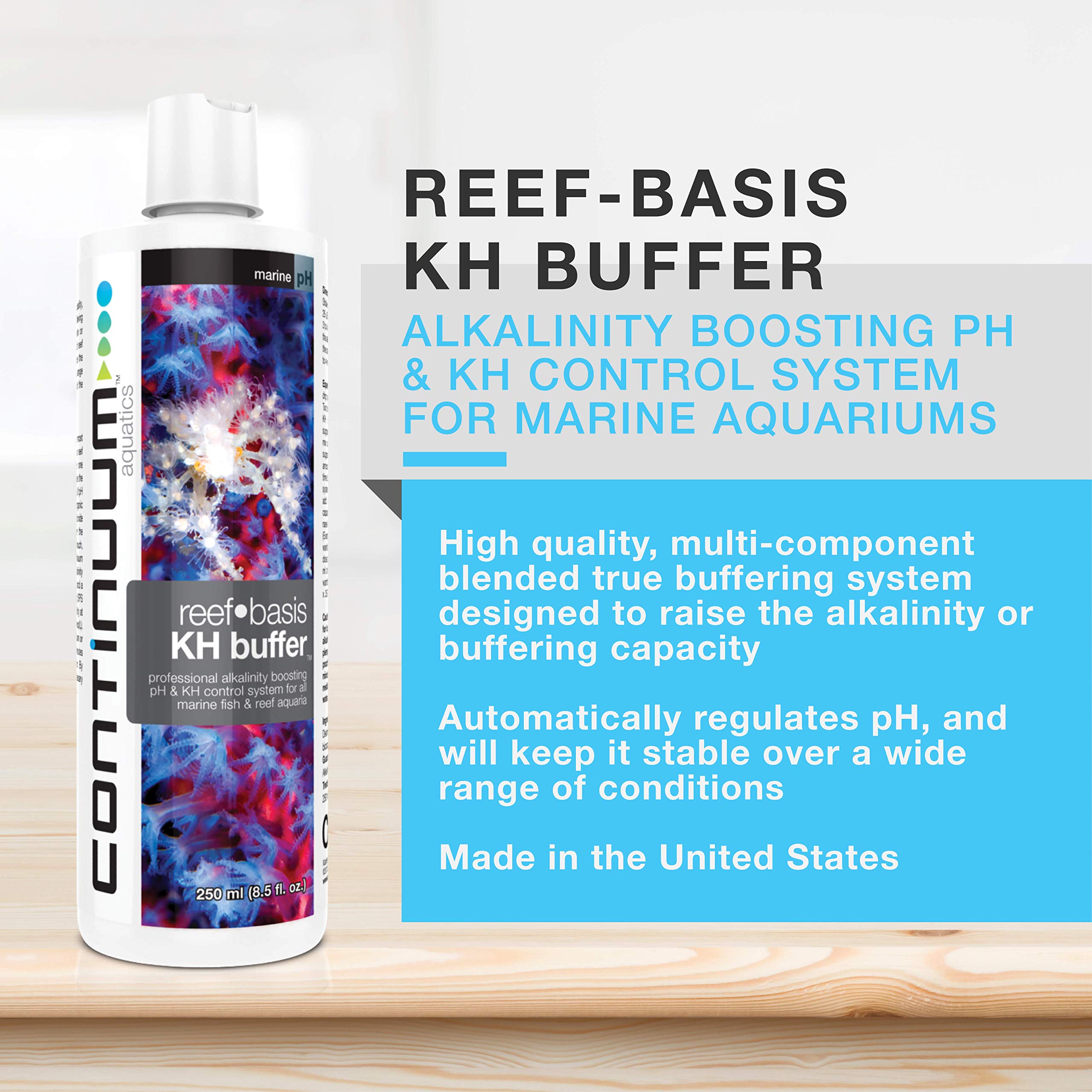 Continuum Aquatics Reef Basis KH Buffer - Professional Alkalinity Boosting pH & KH Buffer Powder for Marine Saltwater Fish and R