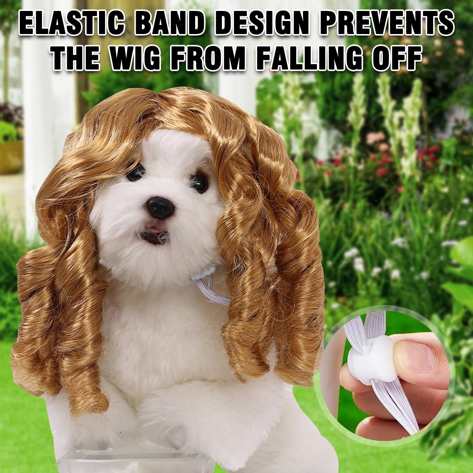 UGRASEA 6 PCS Funny Dog Wig for Cat and Dog Role-Playing Wigs, Pet Wigs and Pet Costumes for Halloween, Christmas, and Party Dec