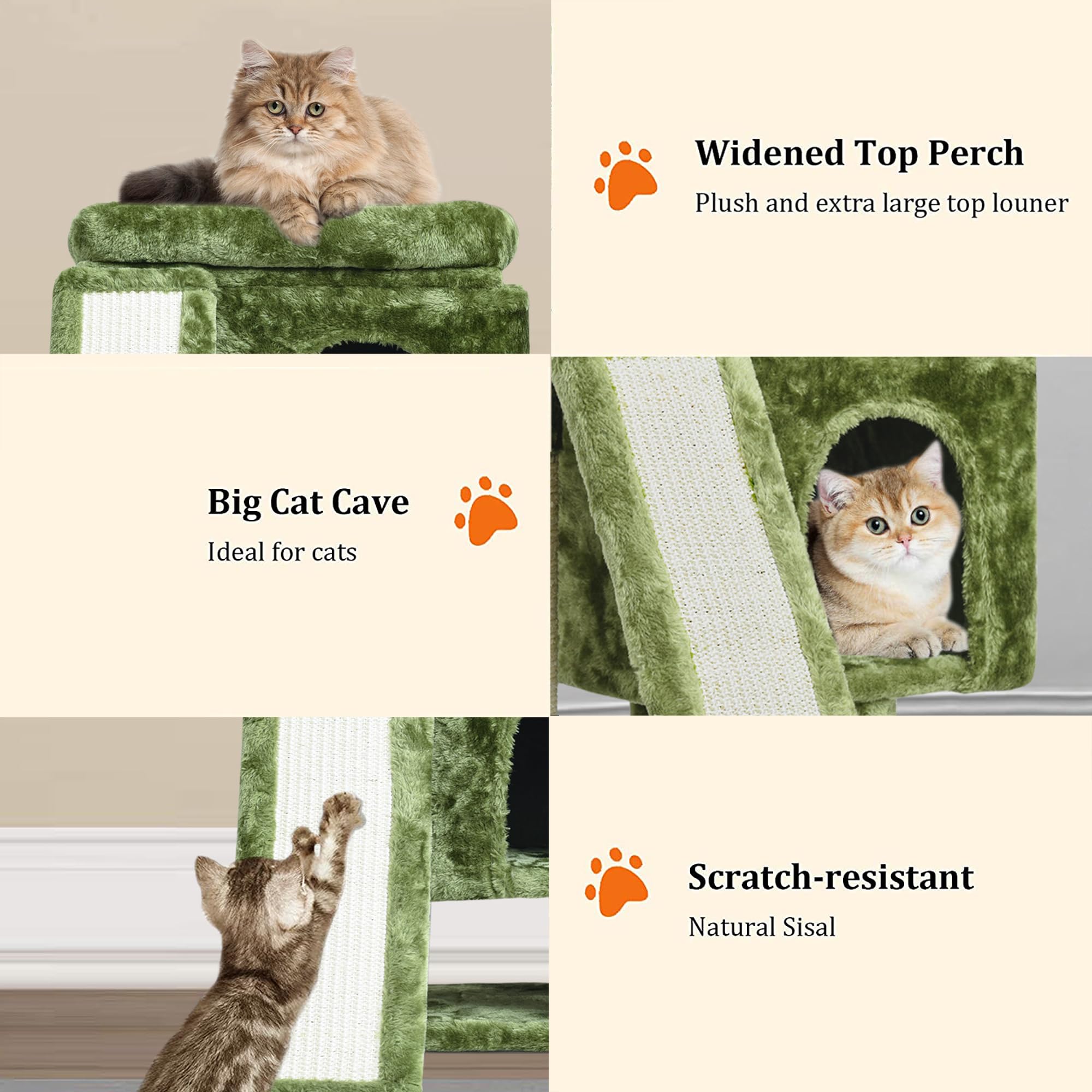 Yandlvy Small Cat Tower For Cats, Cute Cat Tree For Indoor Cats, Kittens Condo With Scratching Post And Board, Cat Cave, Modern